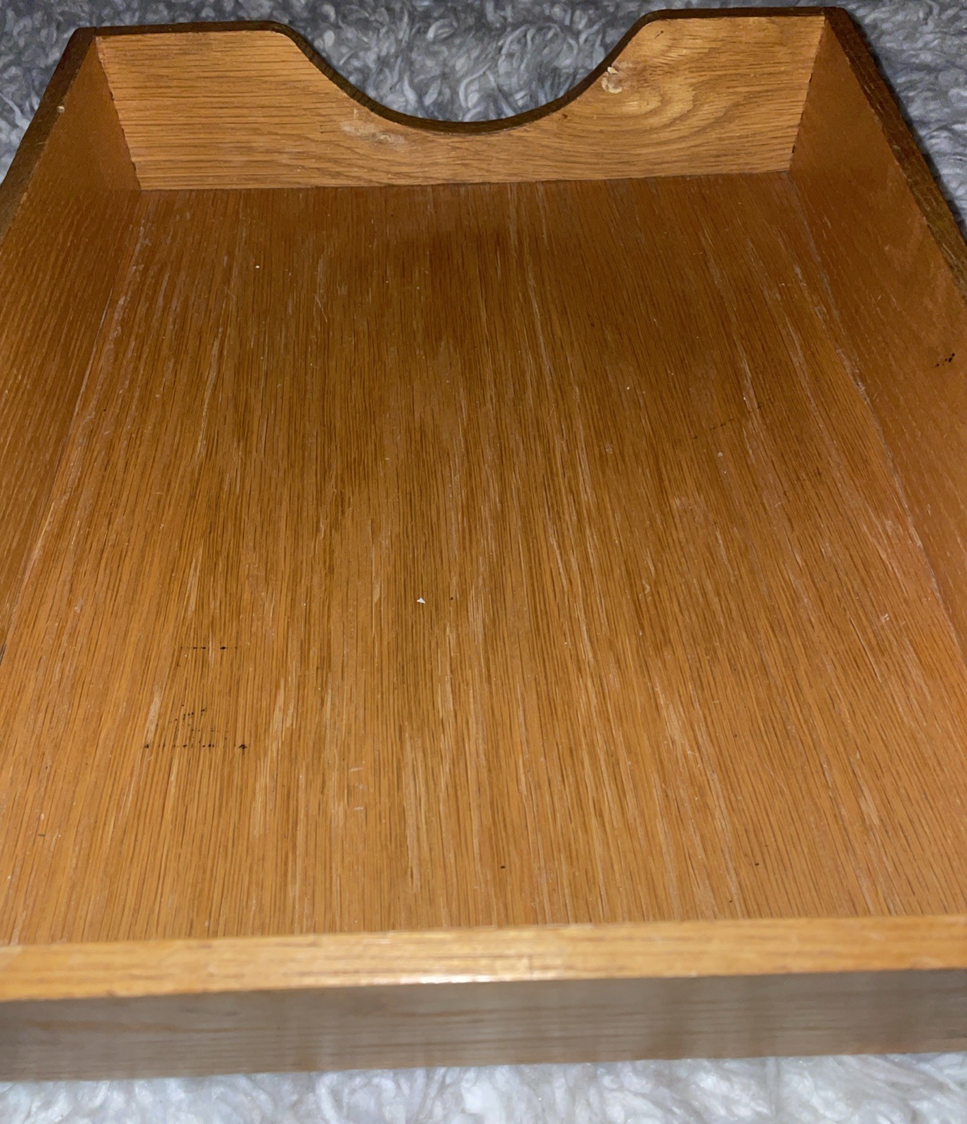Vintage Hedges Paper Tray THE LINE #1721 Dovetail Oak Wood Box Letter File Desk