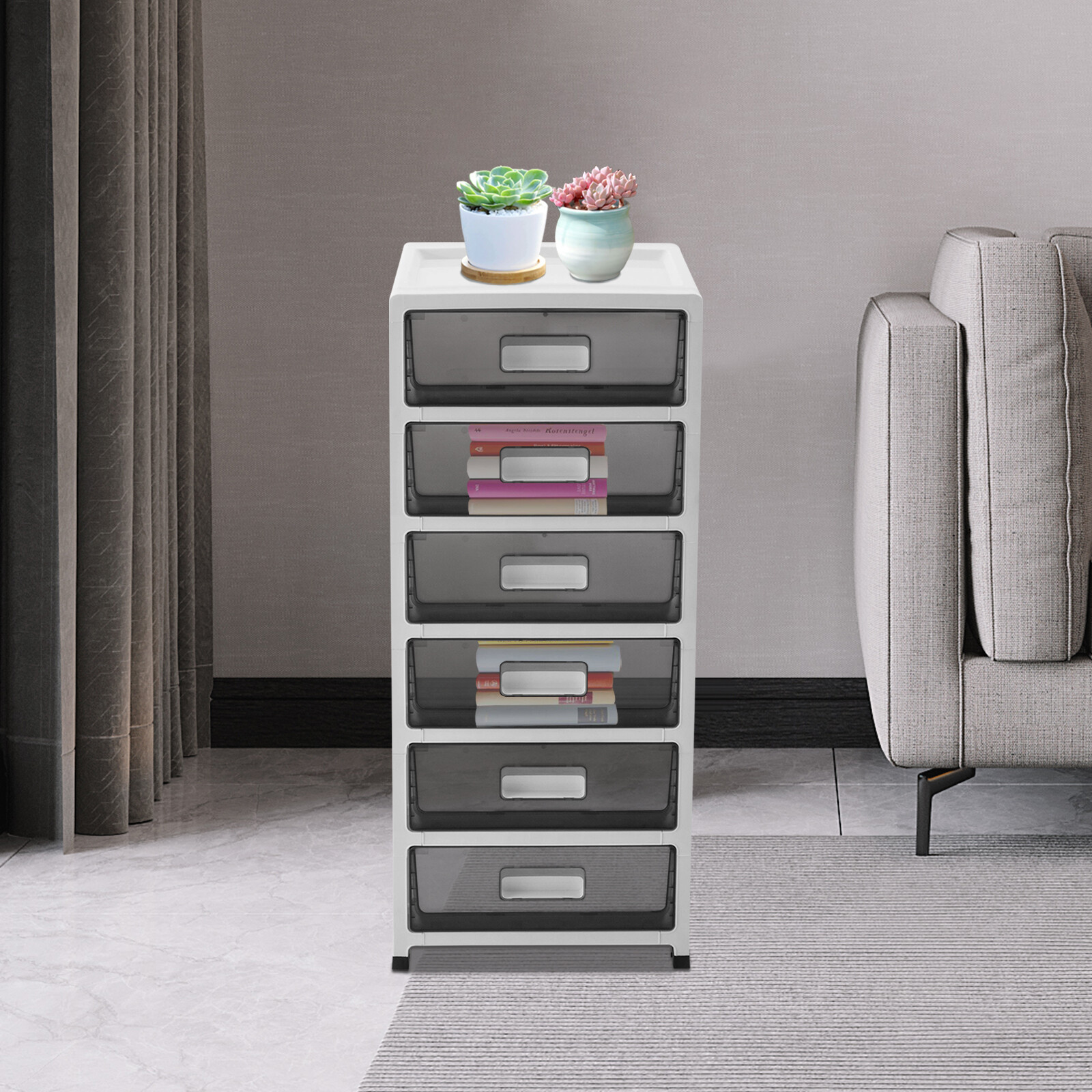 6 Tiers Storage Cabinet Large Plastic Storage Cabinet Drawer Storage Cart