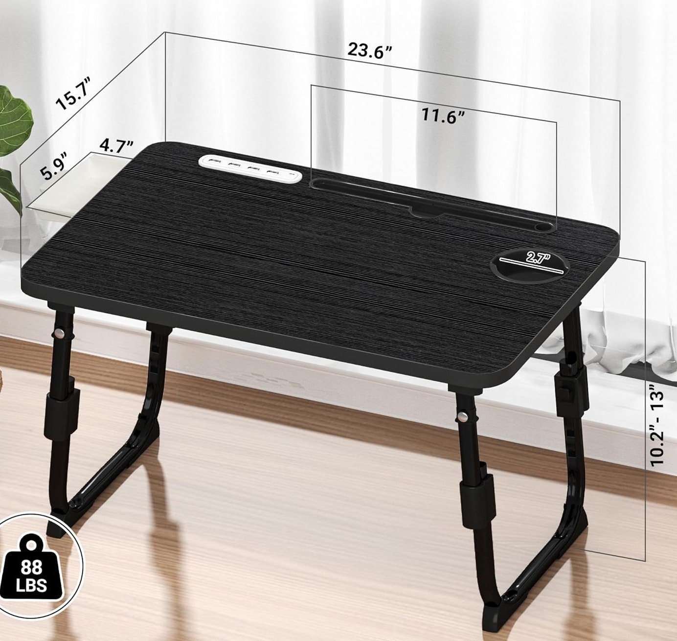 Brand NEW Lap Desk, Height Adjustable, USB Charging Port Storage