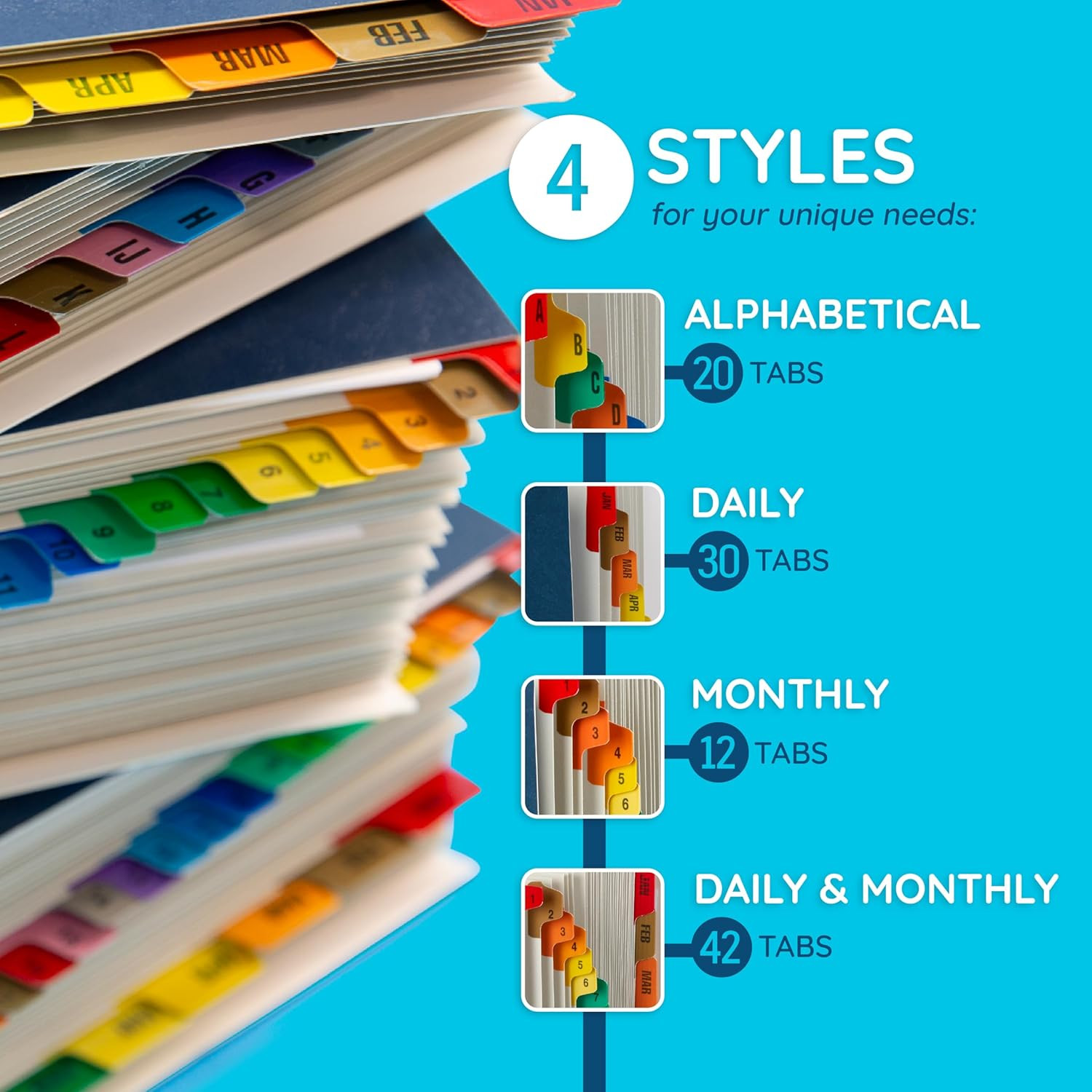 Expanding Desk File Sorter Organizer Letter Size with 20 A Z Dividers
