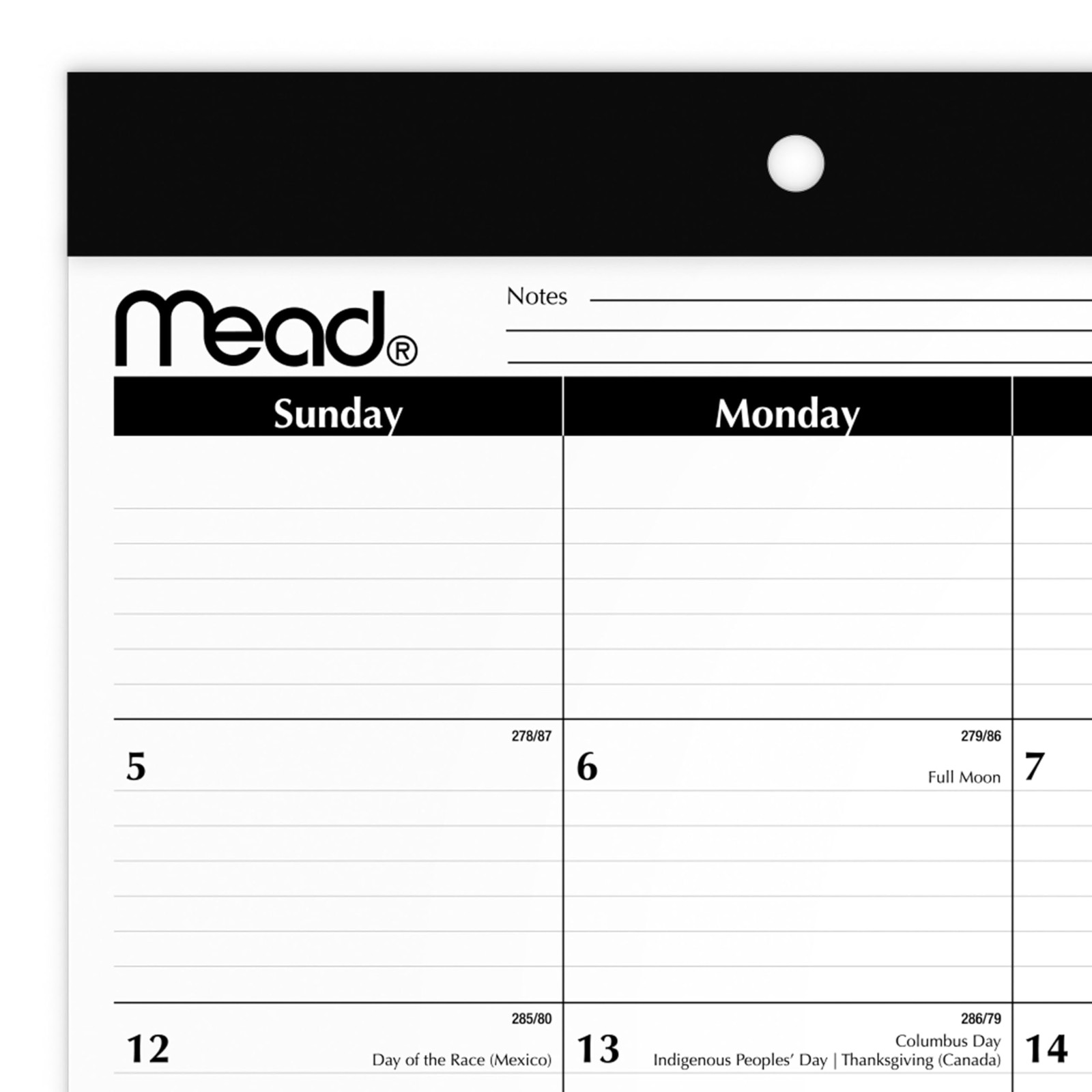 Mead 2026 Desk Calendar, Pad, Monthly, 15-Month, 17.75″W x 11″H, White