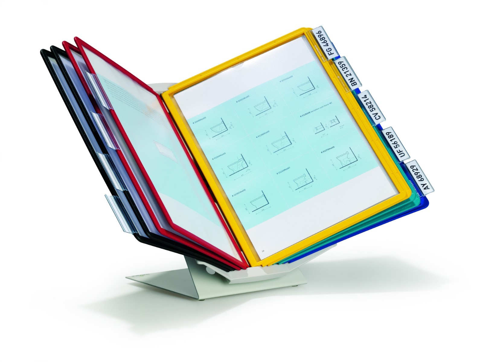 VARIO Pro Rotating Desk Wall Reference System 10 Panels Assorted Colors Durable