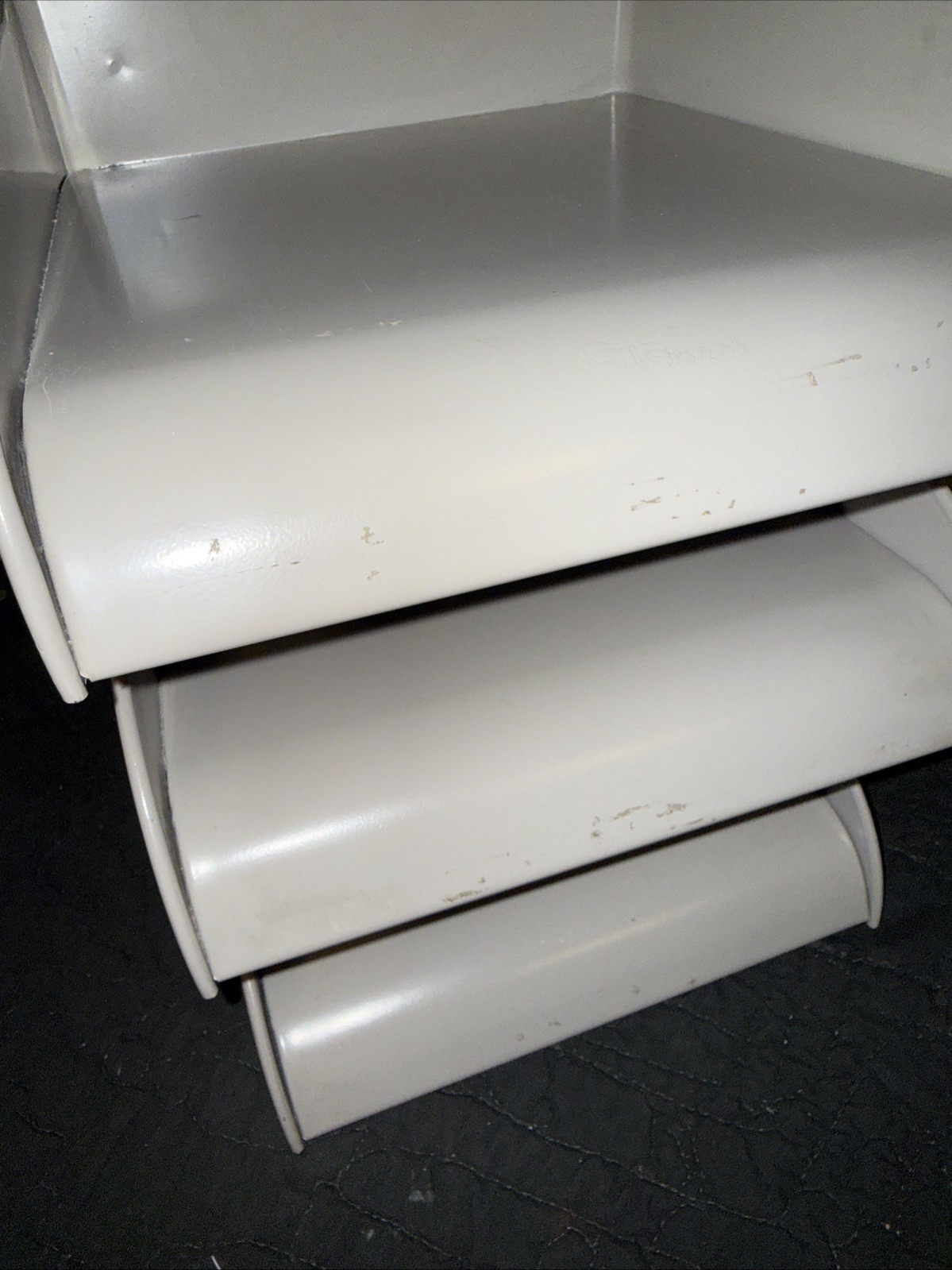 VTG Mid Century Modern Globe Wernicke GW Systems Steel Paper Tray Desk Organizer