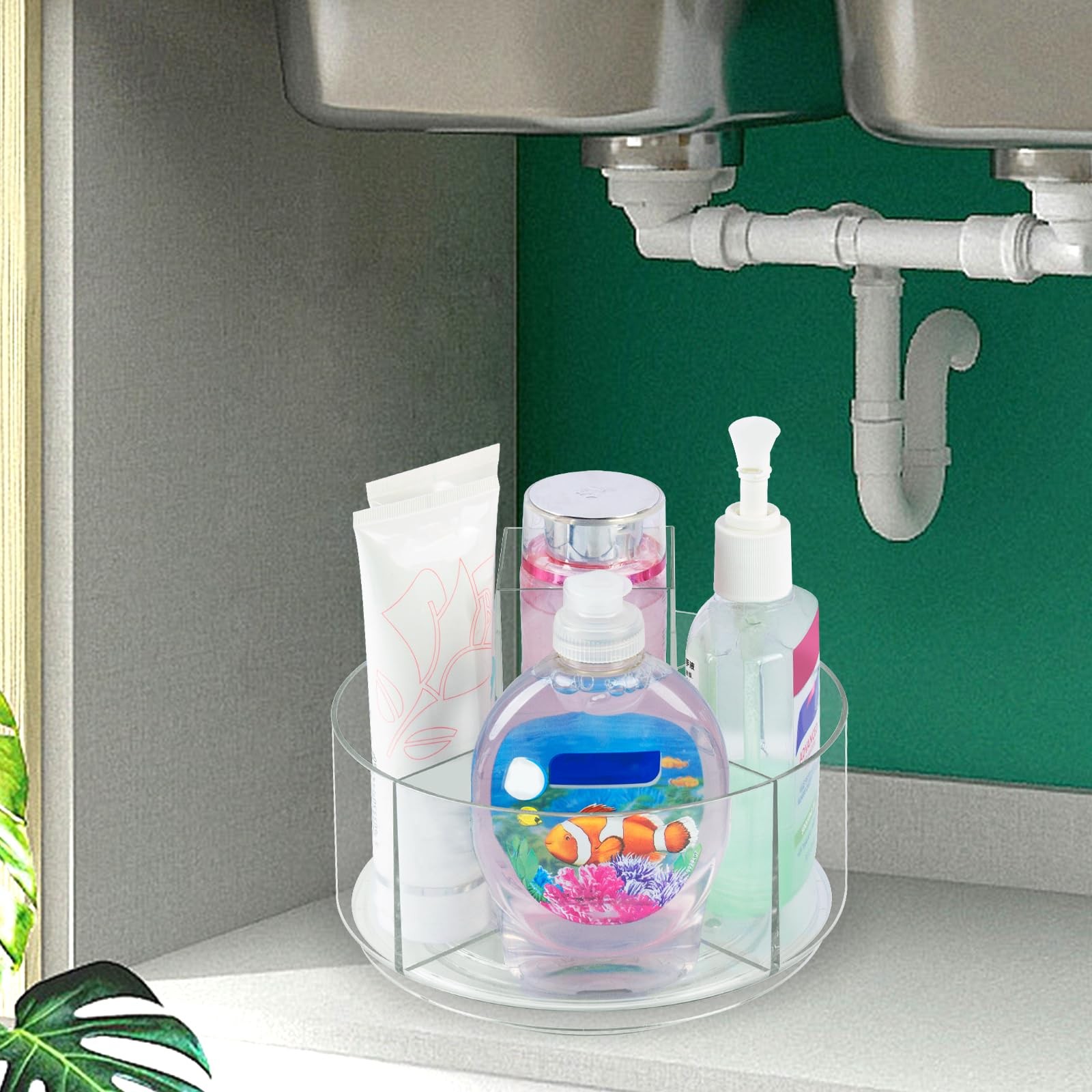 360° Rotating Makeup Organizer Clear Lazy Susan for Vanity,