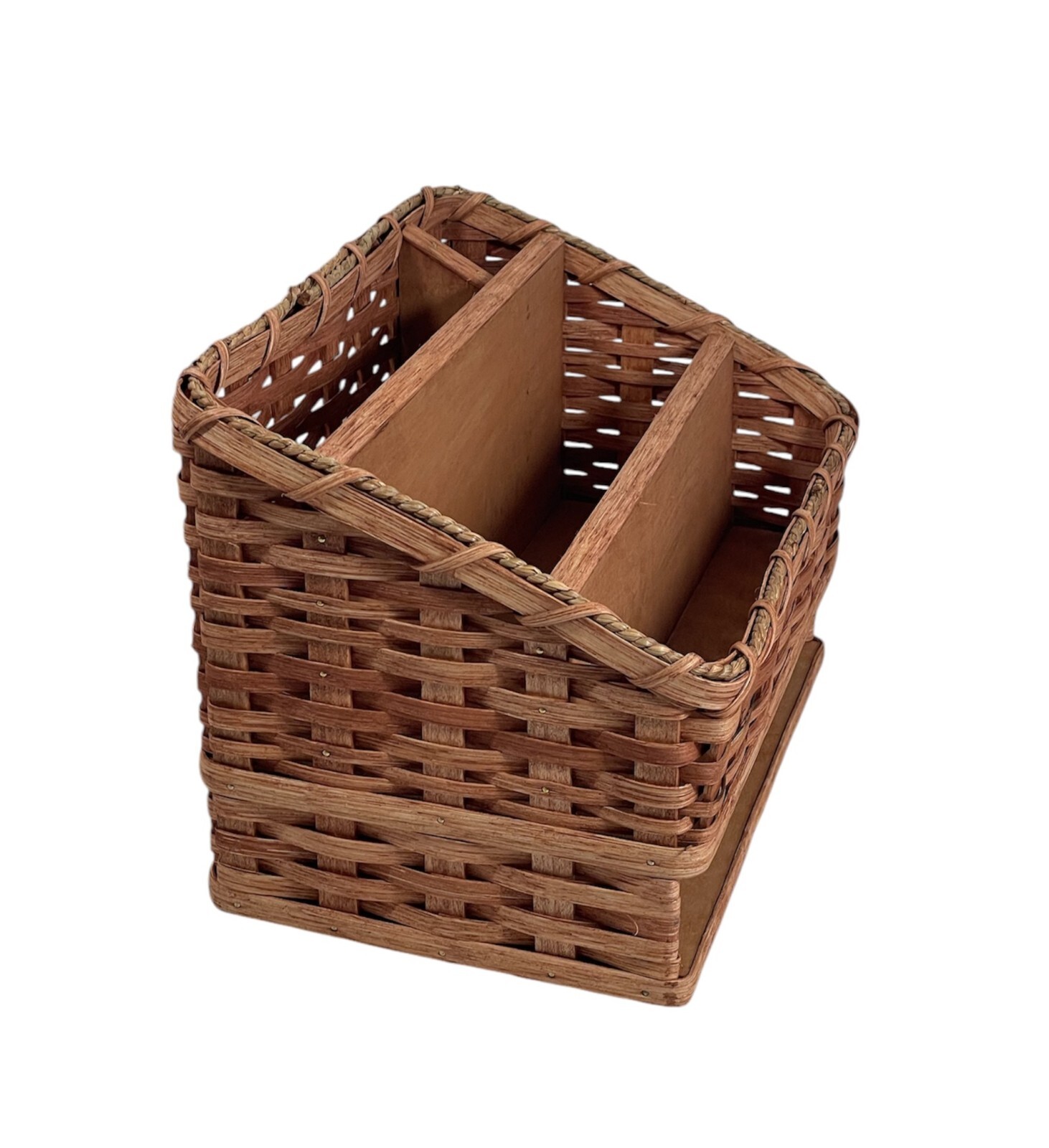 Amish Desk Organizer Handmade Mail Compartment Letter Organizer Woven Basket