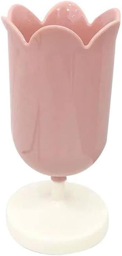 Zenarao Tulip-Shaped Desk Organizer – Multifunctional Pen Cup with Cable Pink