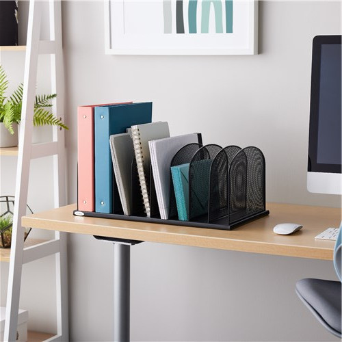 Safco Onyx Mesh Office/Desk Organizer, 8 Upright Sections, #3253 BL