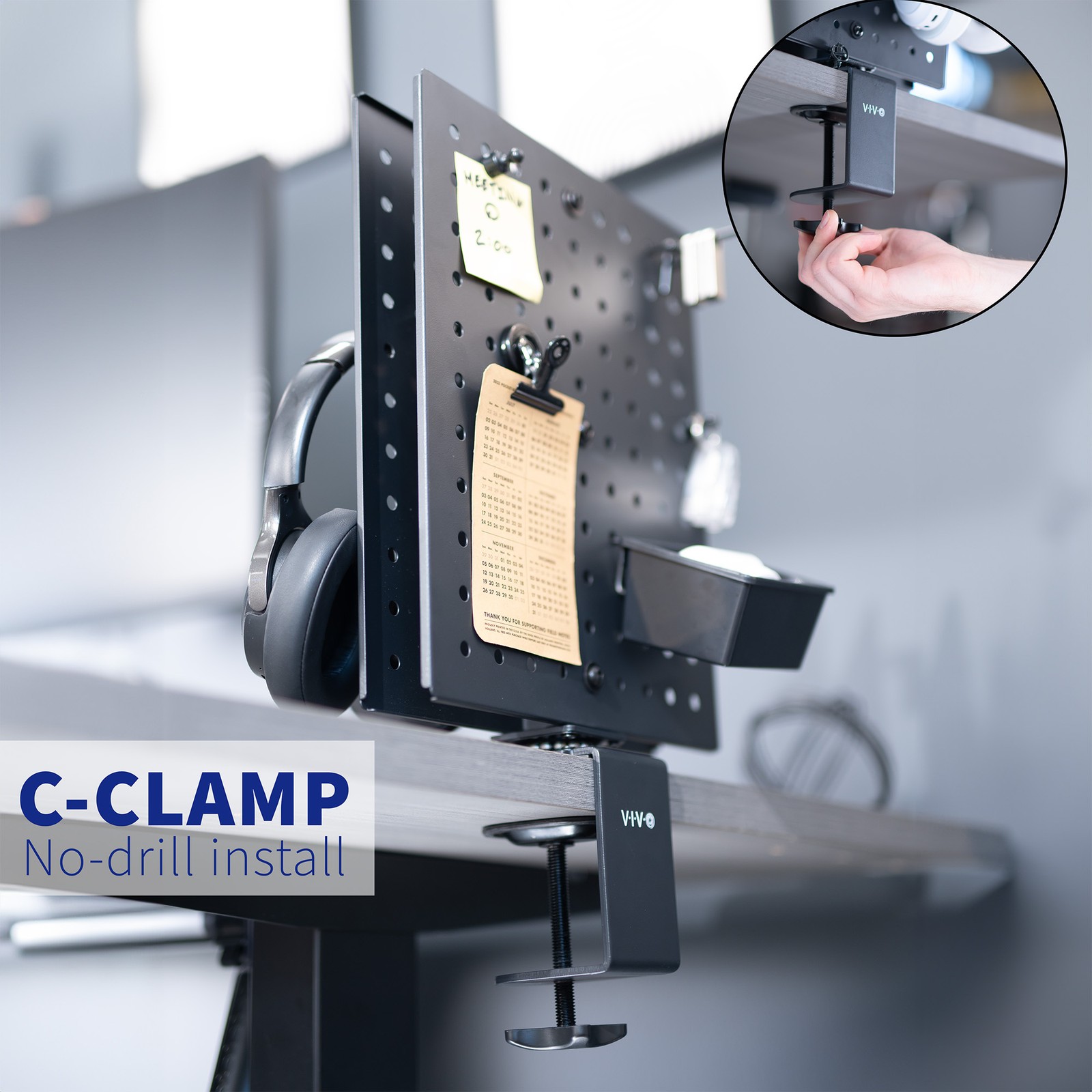VIVO Steel Clamp-on 10″ x 12″ Rotating Pegboard, Magnetic Privacy Panel