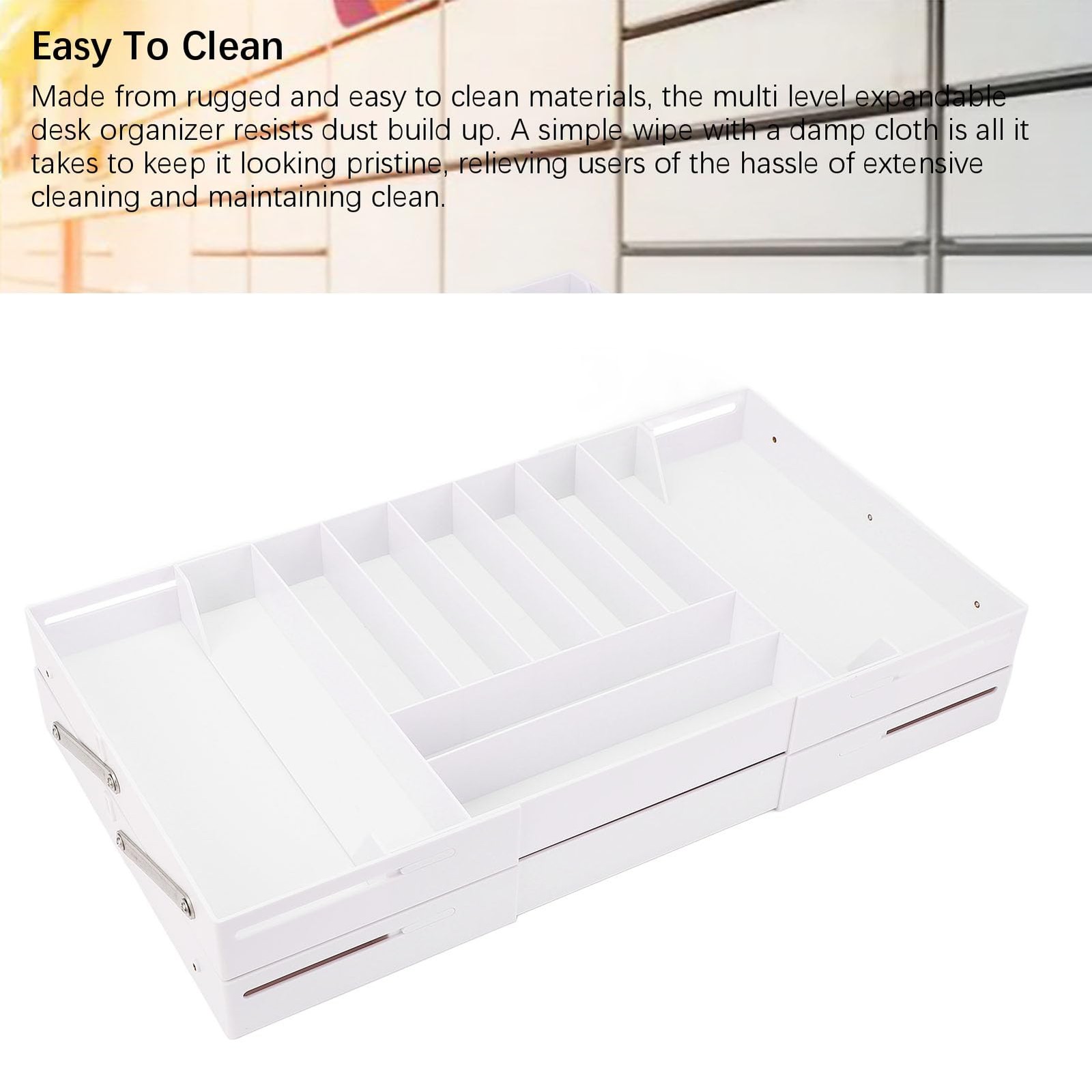 Extra Large and High Drawer Organizer, 2 Tier Expandable Desk Organizer, Mult…