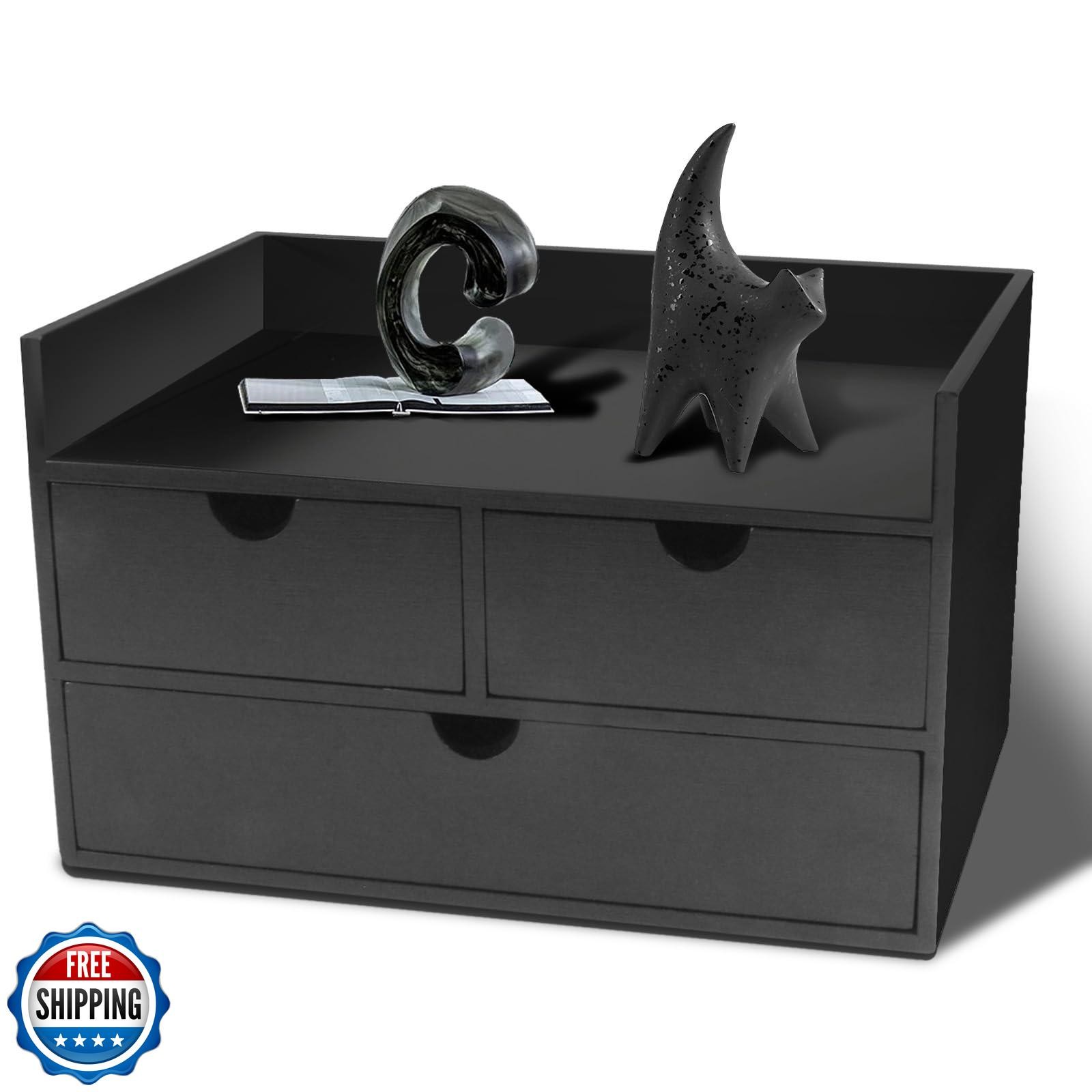 Charmewooden Desk Organizer with Drawers Countertop Drawer Organizer Drawers