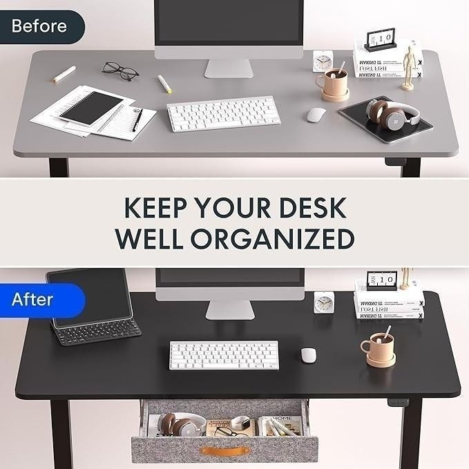 Sliding Under Desk Felt Drawer Organizer w/ Rails – NEW OPEN BOX