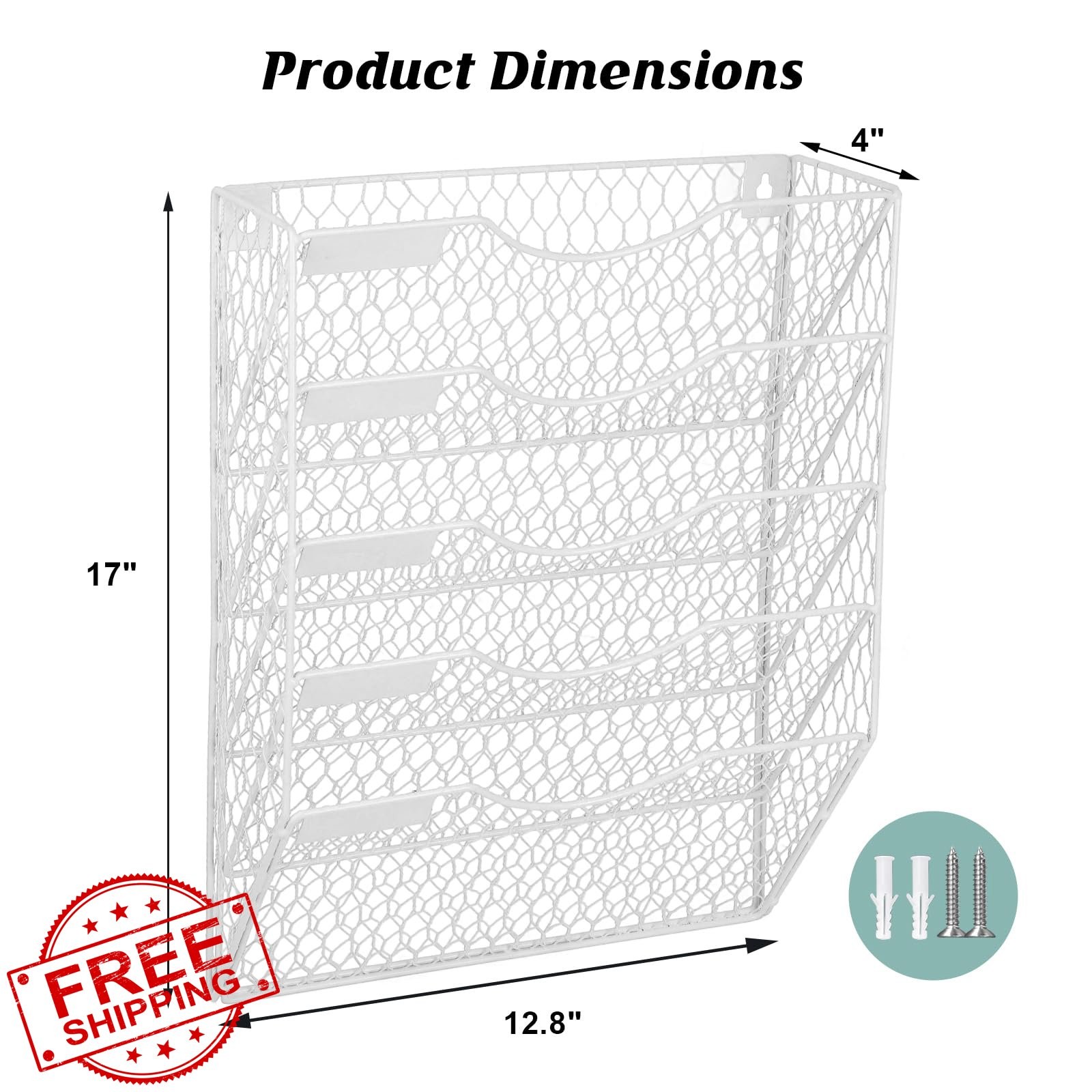 EASEPRES White 5 Tier Mail Organizer
