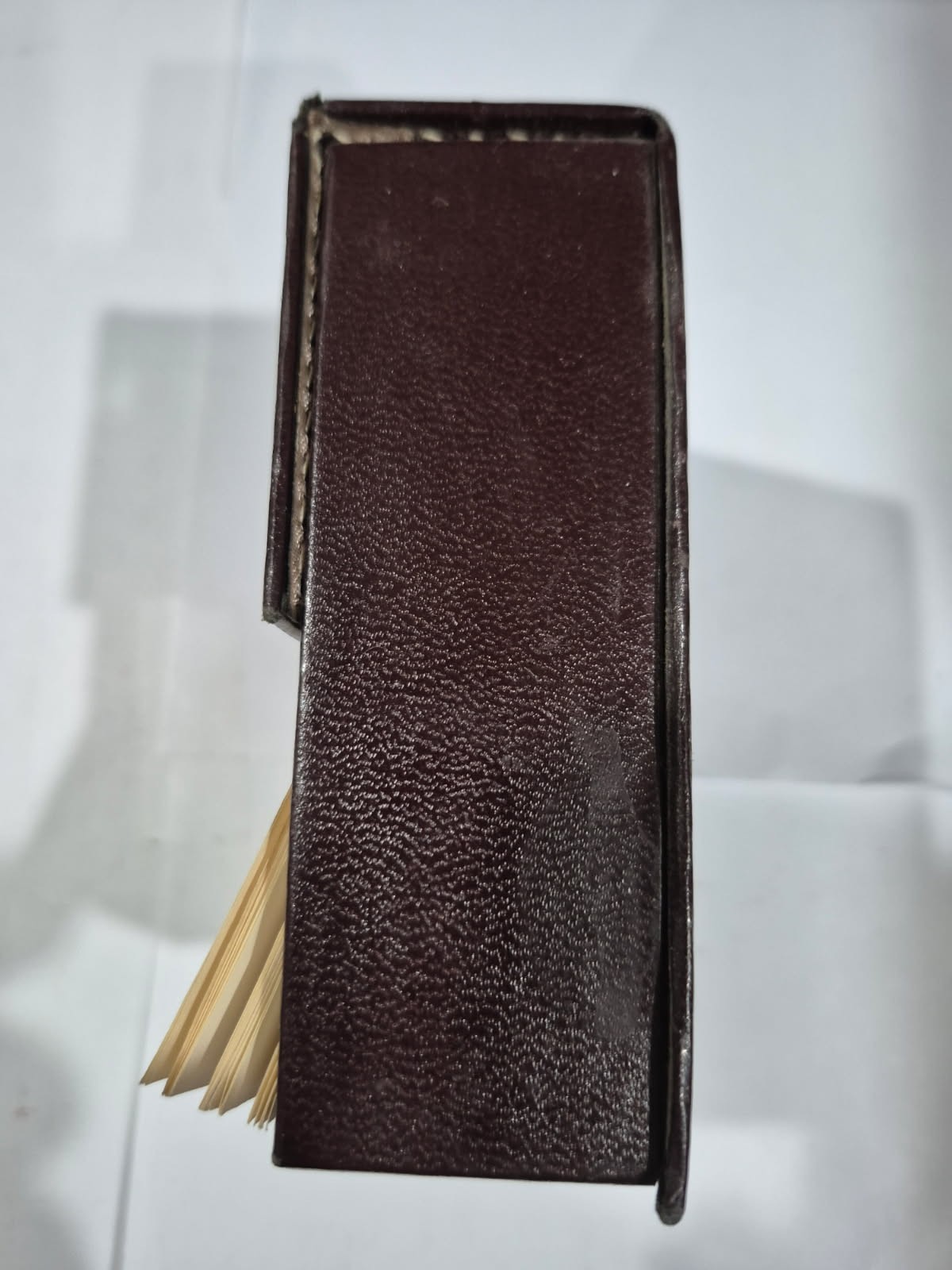 Leather Desk Top Memo Paper Holder Vintage 4″ x 3″ UT14