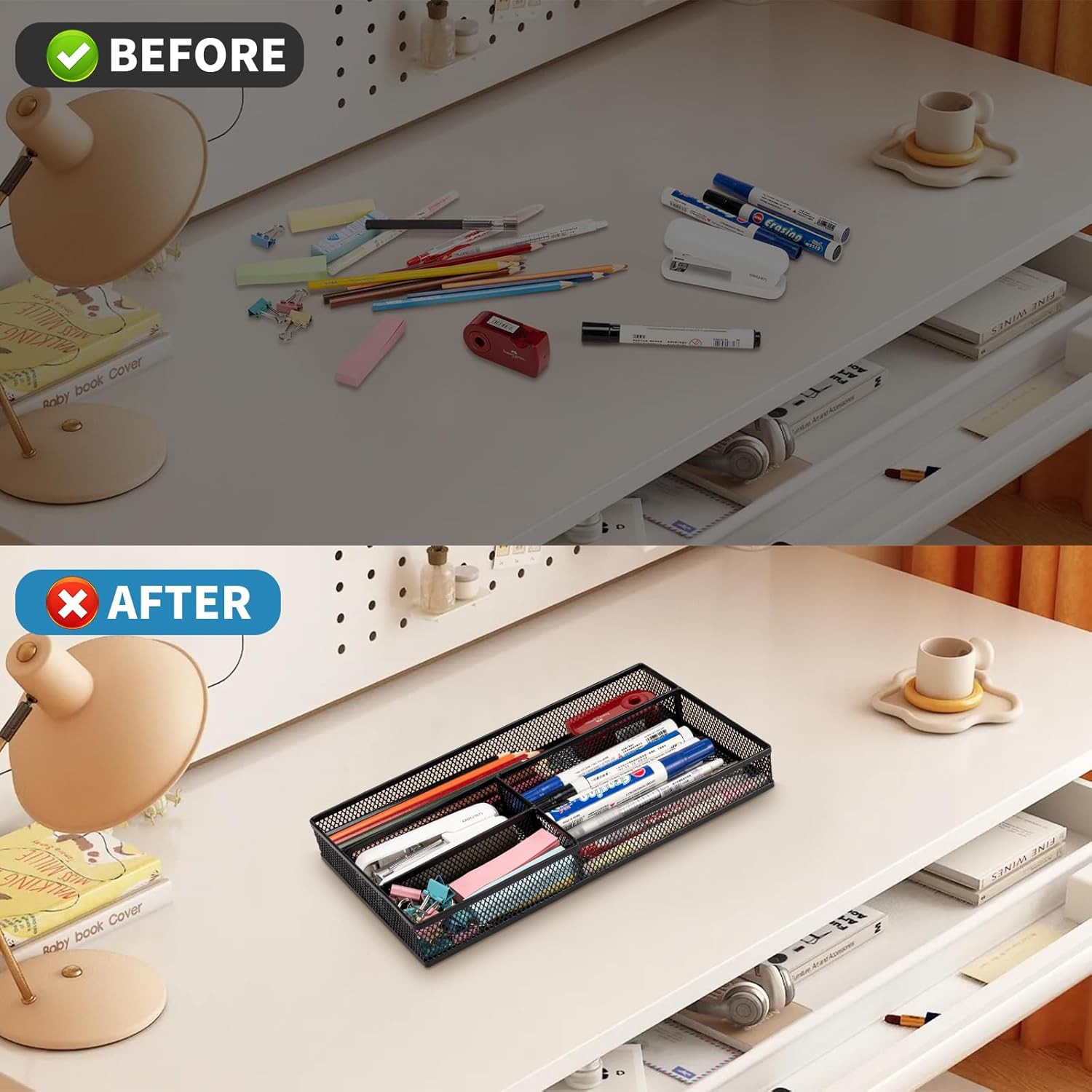 Desk Drawer Organizer Tray,Drawer Organizer for Office and Home,Desk Organizer w