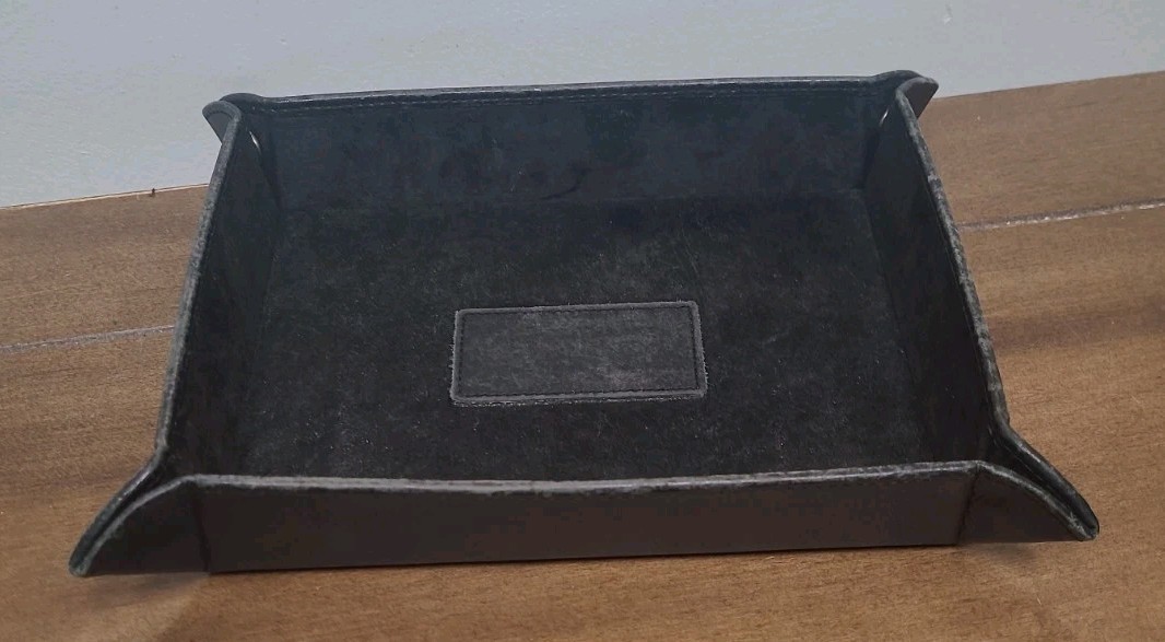 BOSCA Black Leather Vallet Desk Organizer