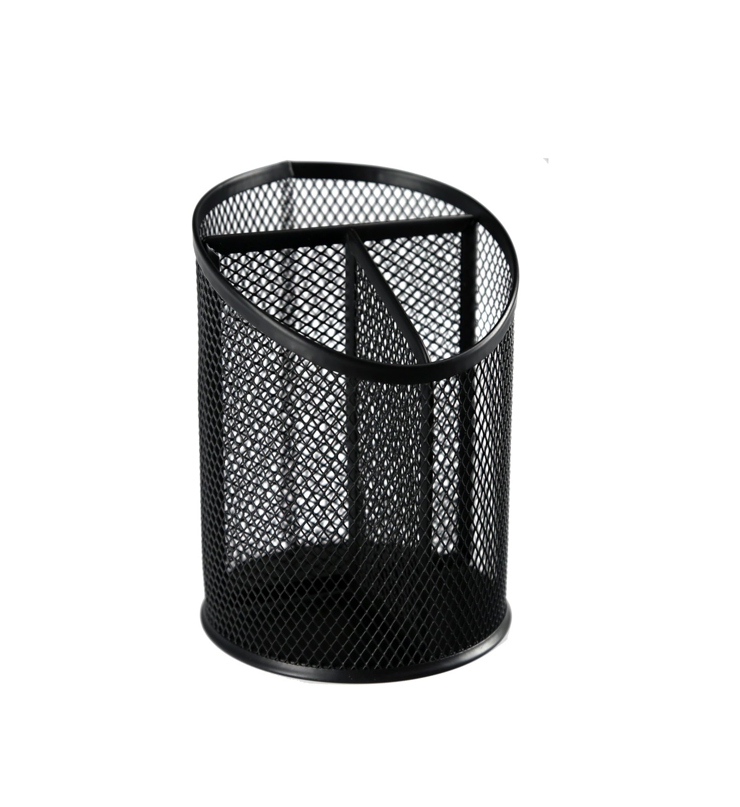 Stylish Metal Mesh Pen and Pencil Holder 3 Compartment Desk Organizer