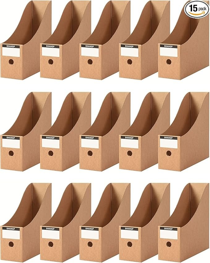Fiyerna Foldable Desk File Holder Organizer Sturdy Cardboard Magazine Storage…