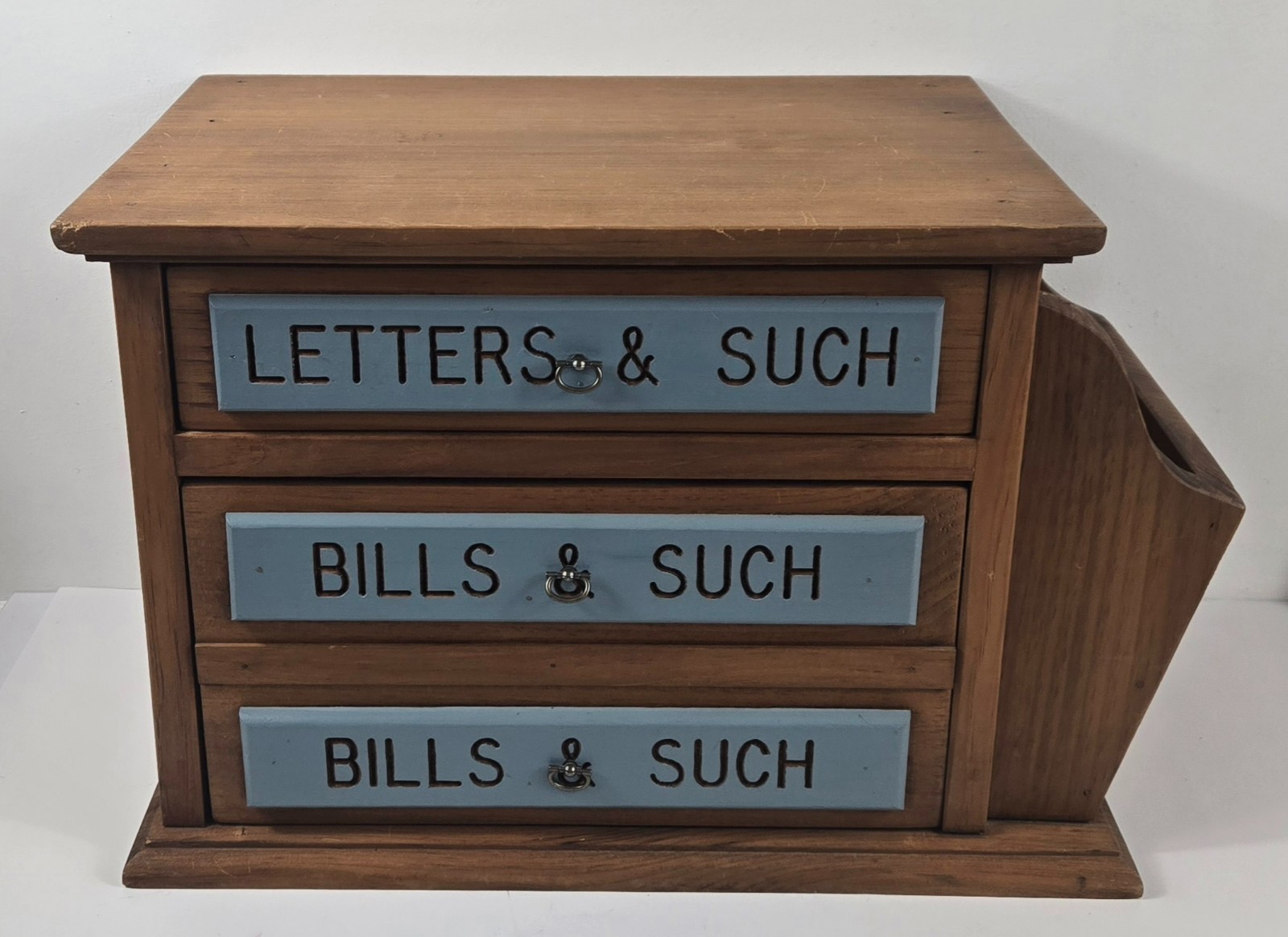 Wooden Tabletop Desk Organizer w/Drawers & Side Storage 19″x10.5″x12″