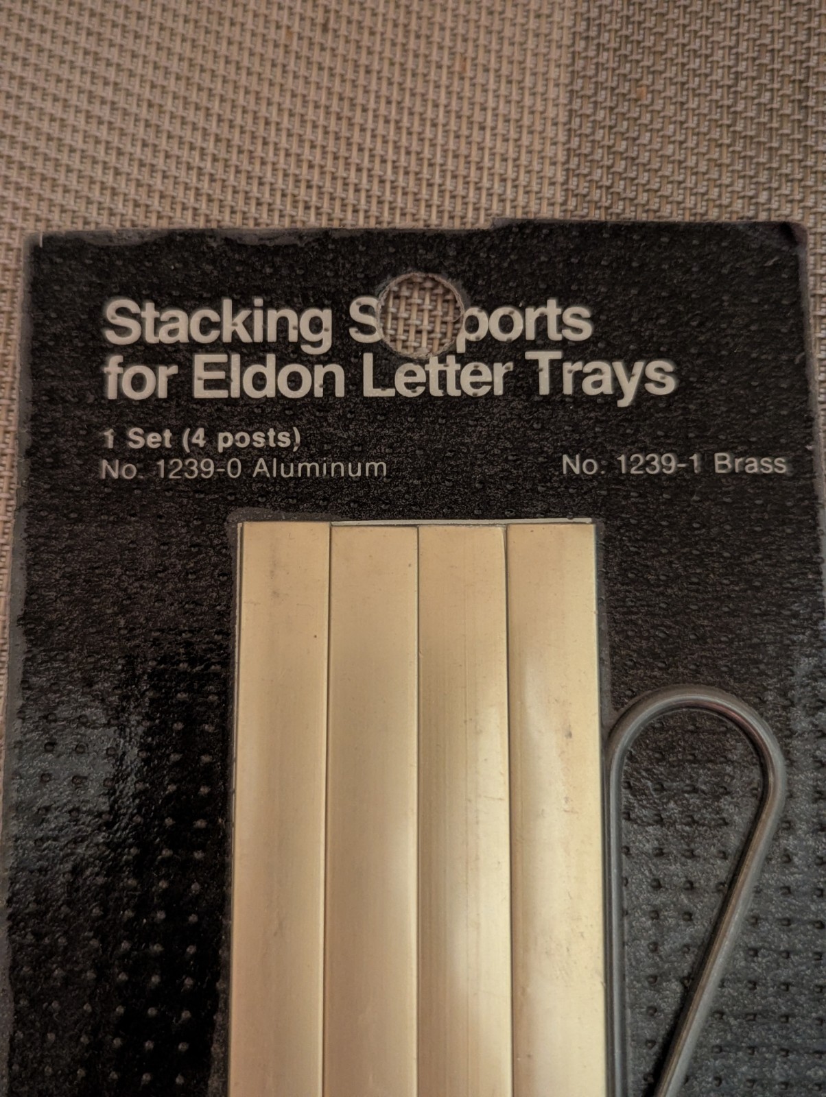 Stacking Supports For Eldon Letter Trays 4 Posts Appear to Be Brass No 1239—1