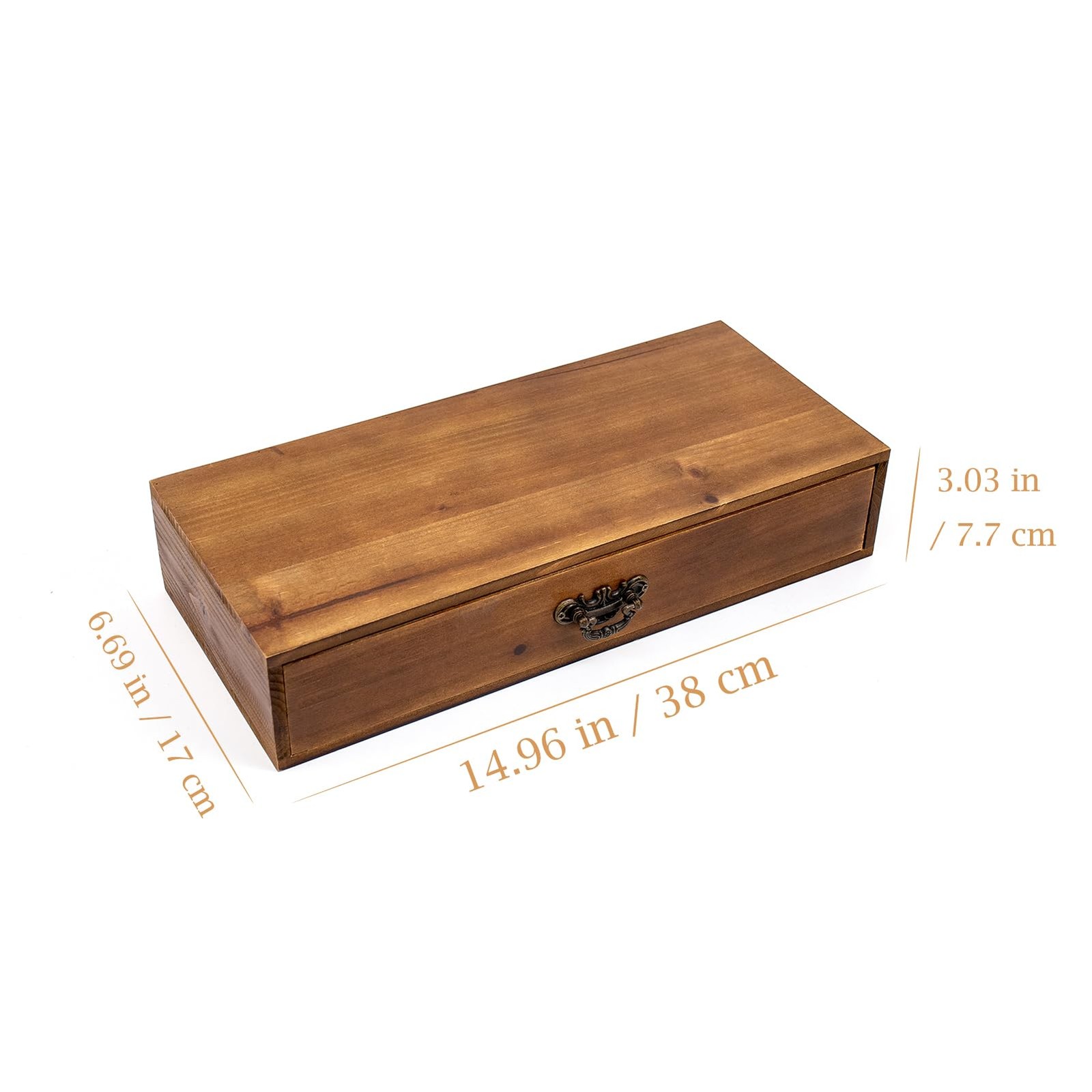 Wooden Drawers Organizer Soild Desktop 14.96 x 6.69 x 3.03 inches, Wood