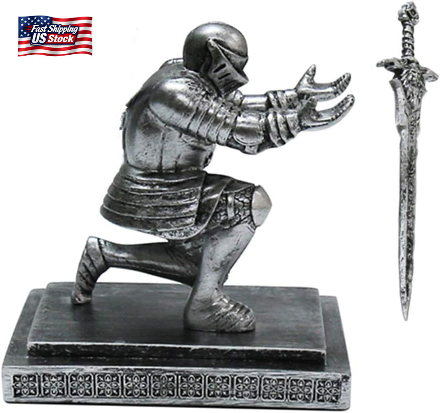 Knight Pen Holder Magnetic Cool Desk Accessories and Organizers Executive Soldie