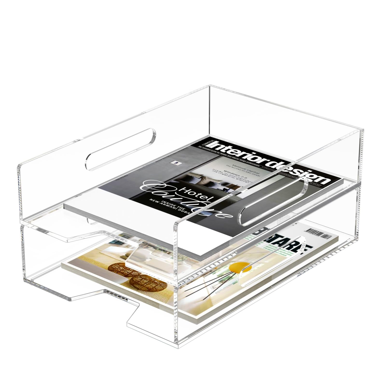 Paper Organizer for Desk Acrylic Paper Tray Clear Letter Tray Desk Stackable …