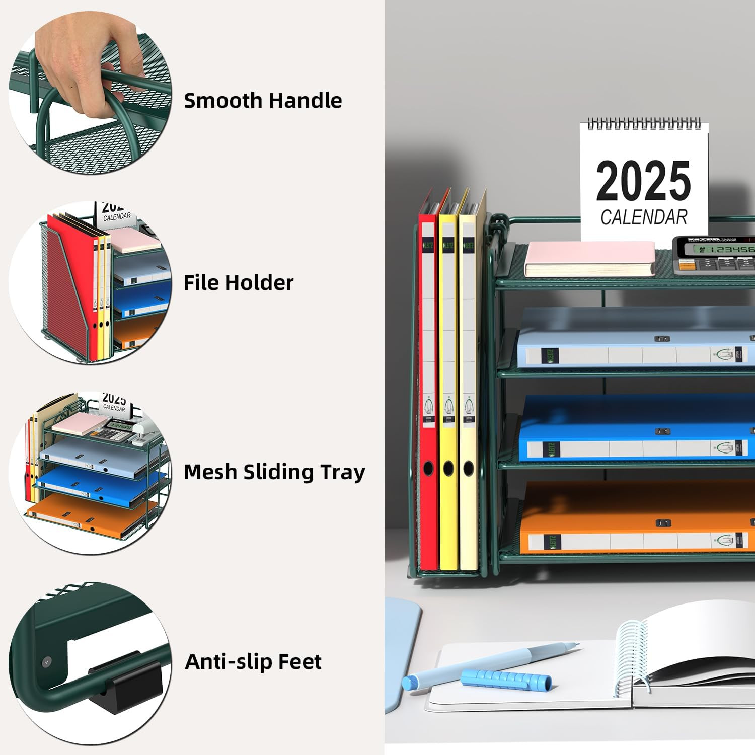 Paper Organizer, Desk Organizers and Accessories for Desk with File Organizer, D