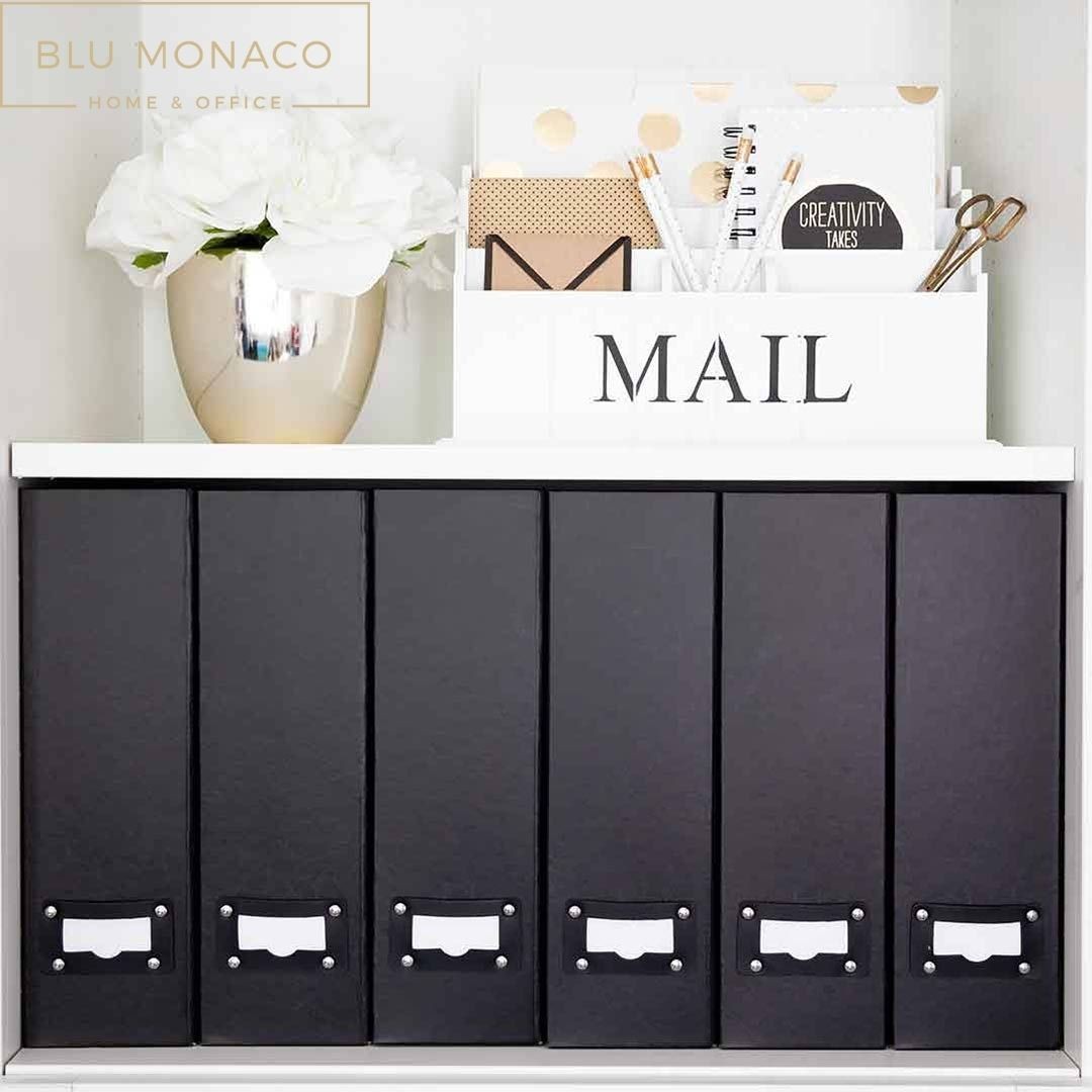 Magazine Storage Containers 6 Piece Magazine File Holders – Black Magazine Boxes