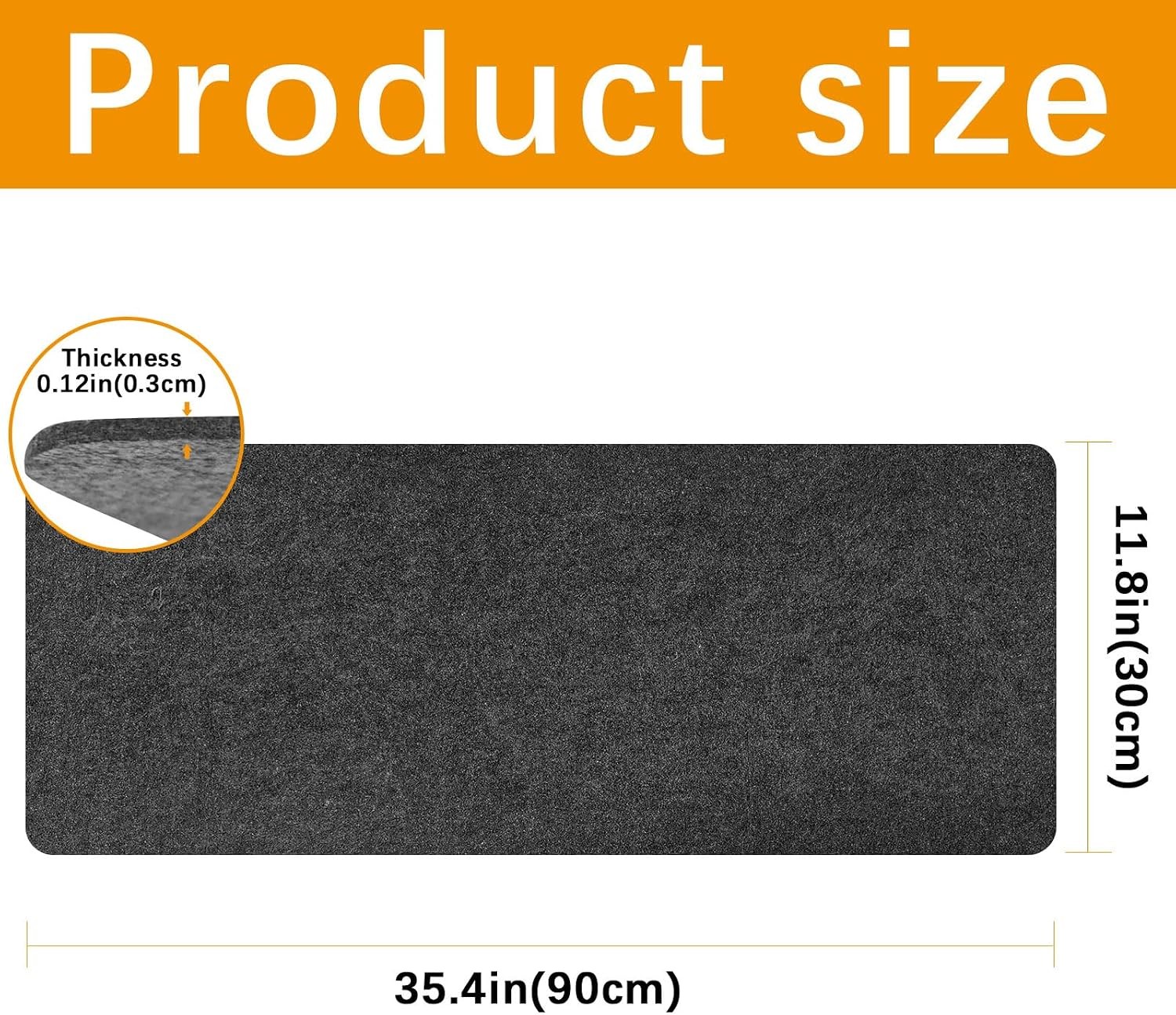 Large Felt Desk mat 36×12 inches, with Non-Slip Full Desk Mouse Pad,Office