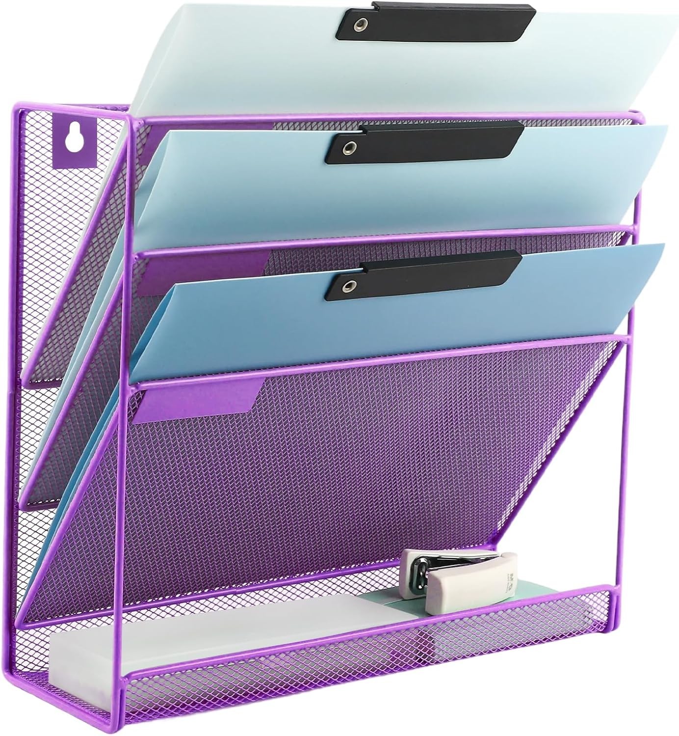 Desk File Organizer Mesh 6-Tier Hanging Wall Mount Document Organization Stand