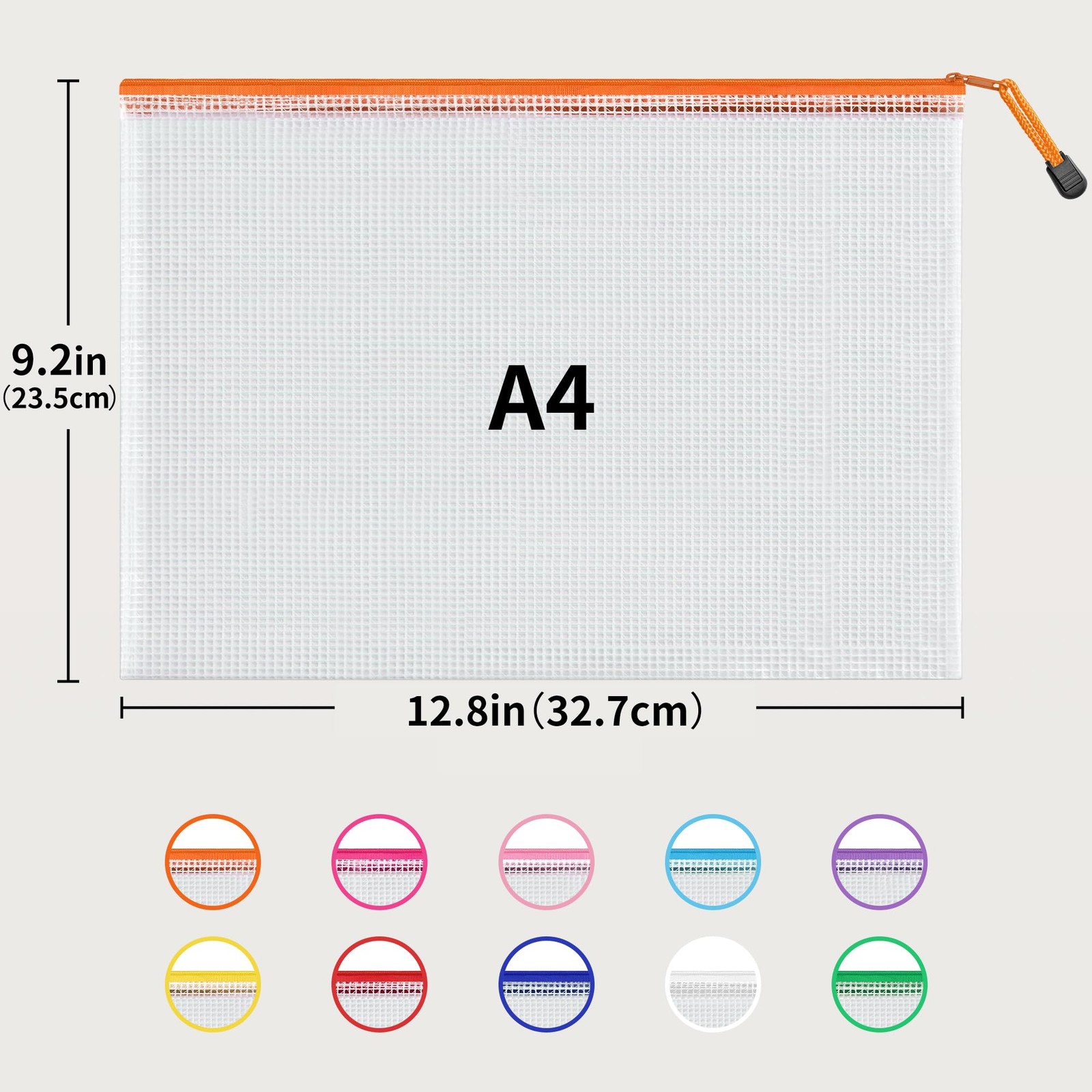 A4 Letter Size 30 Pack 10 Colors Zipper Mesh Document Pouch, Mesh Bags for Bo…