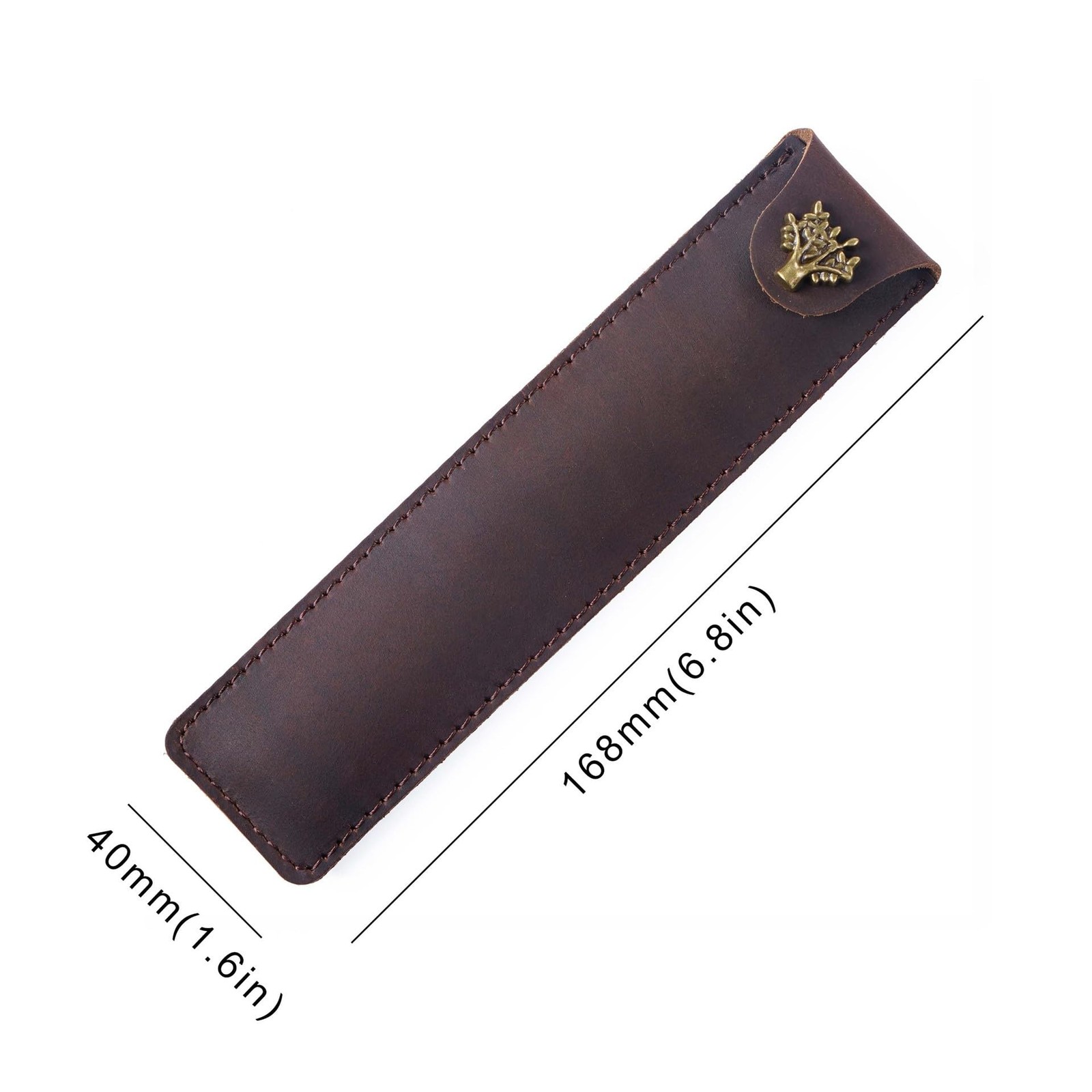 Vintage Genuine Leather Pen Case Handmade Fountain Pen Pouch Protective