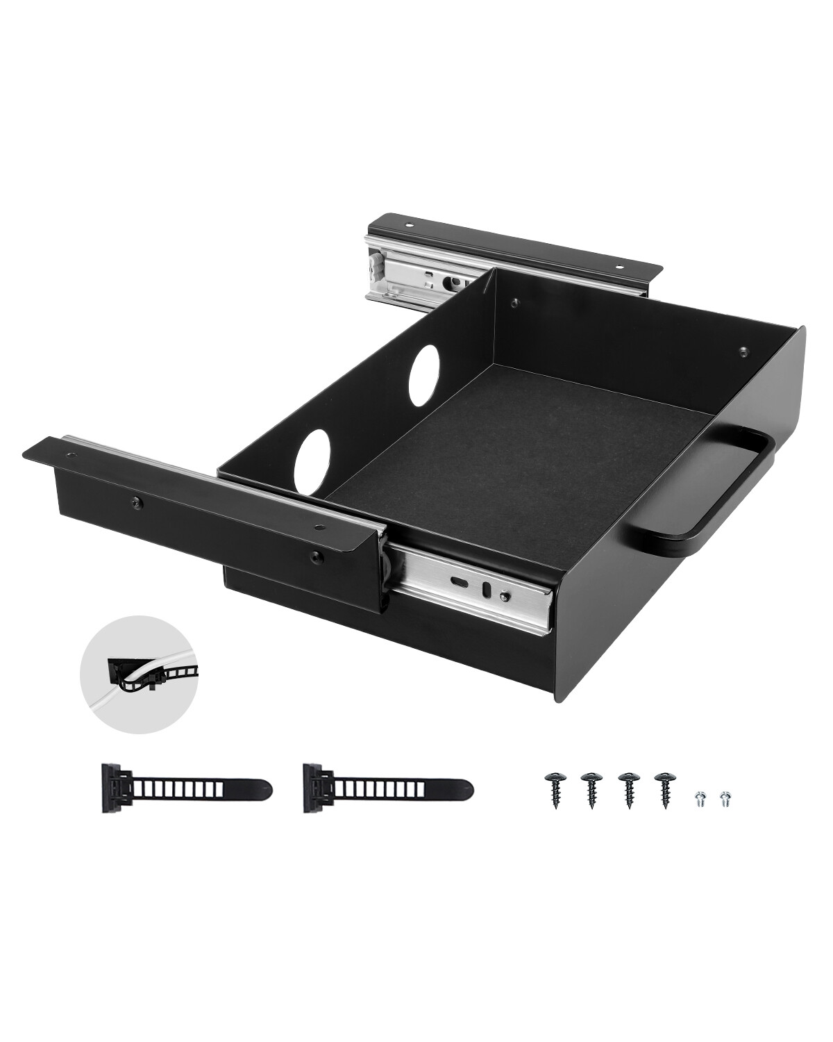 13 in Under Desk Drawer Organizer Slide-out Drawer Space Saver for Home Office