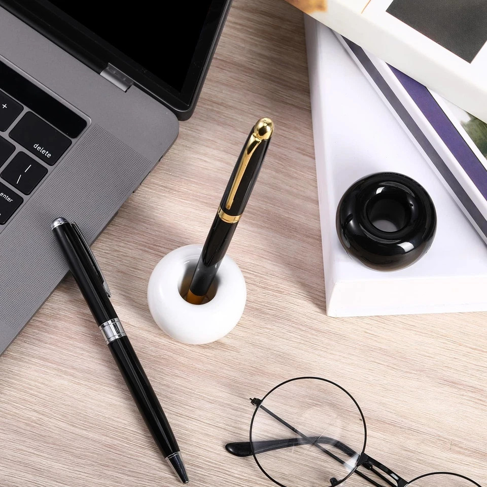3 Pieces Ceramic Pen Stand Single Pen Holder for Desk Desktop Display,
