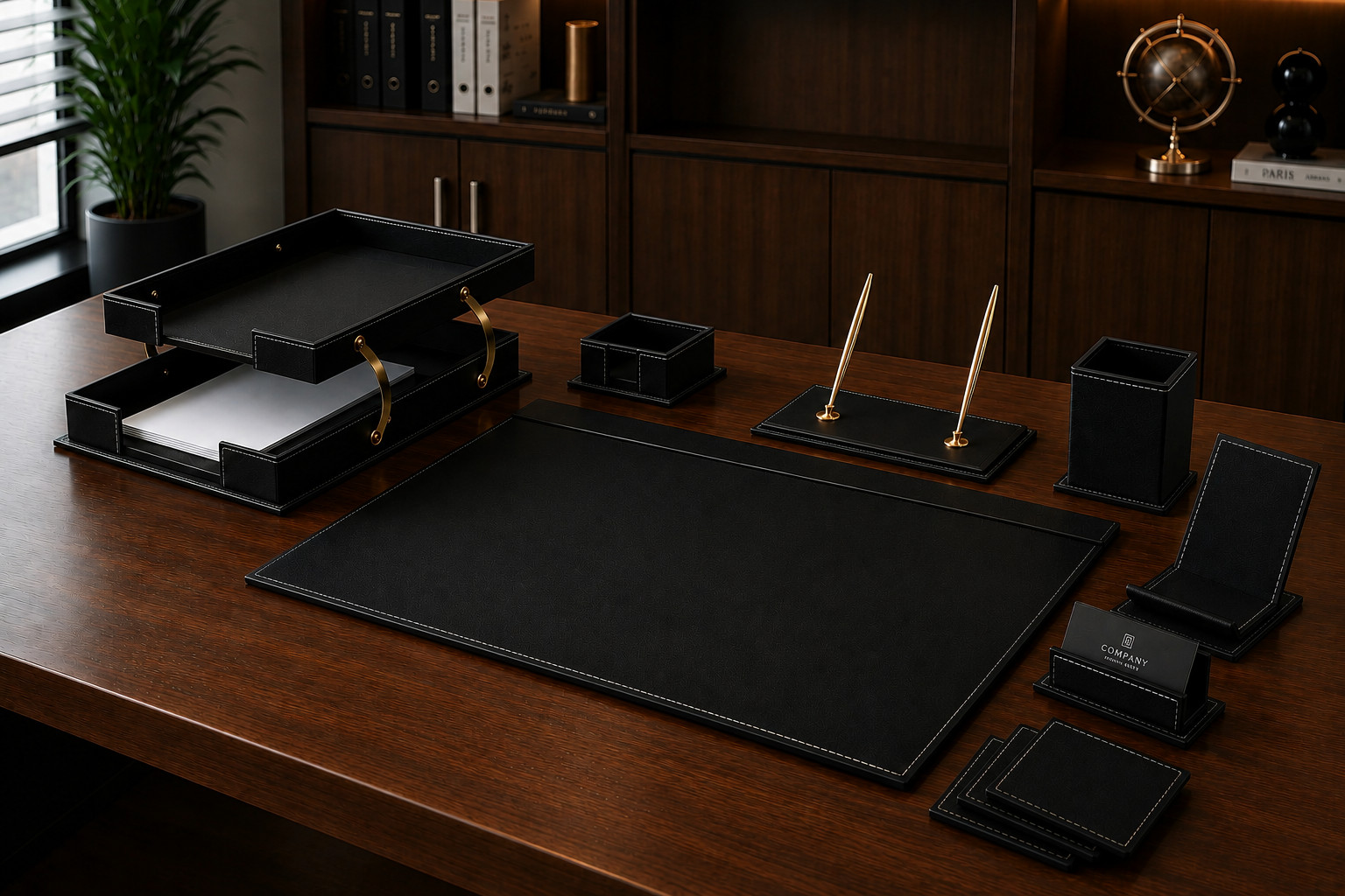 Classic Desk Organizer – 12 PCS Leather Desk Organizer Set – Desk Accessories