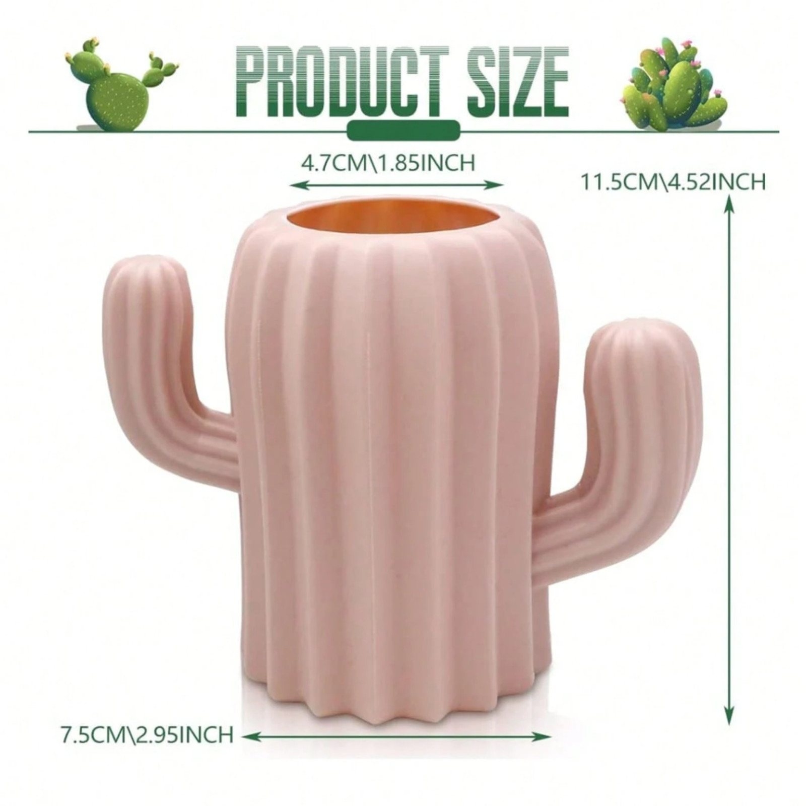 1pc Cactus Pen Holder Resin Desk Organizer Pencil Cup Storage Kids Stationery