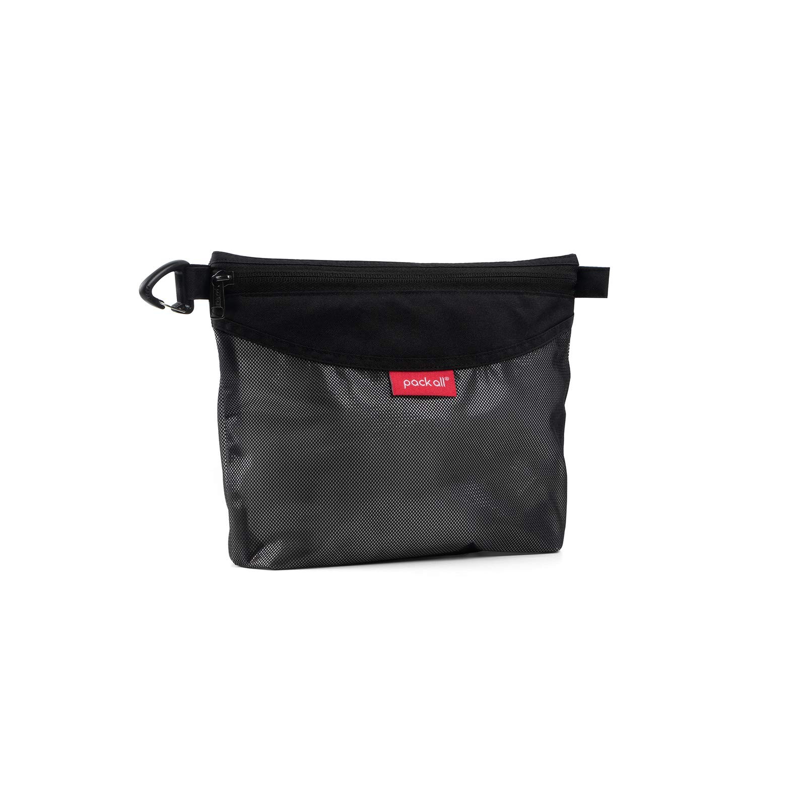 Medium Black WaterResistant Zipper Pouch Mesh Storage Travel Office Bag