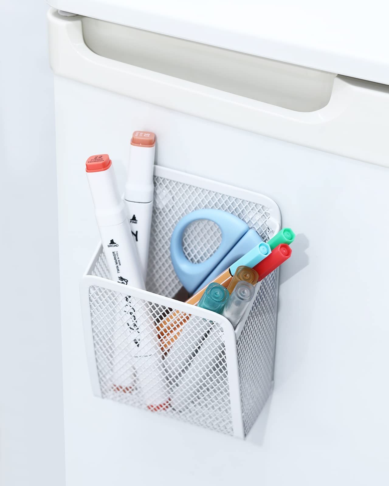 Stainless Steel Magnetic Pen Pencil Holder Storage Organizer for Fridge