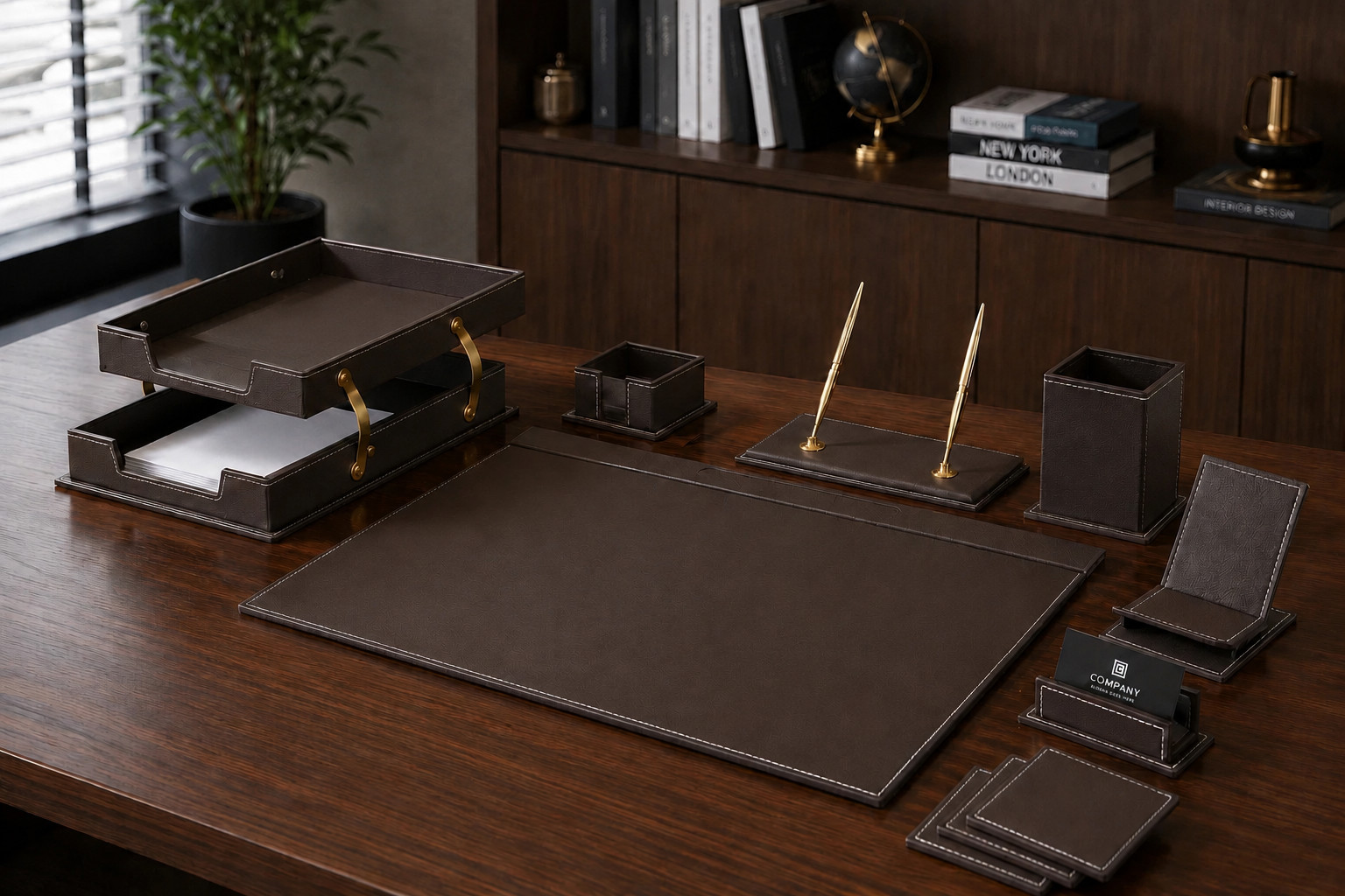 Classic Desk Organizer – 12 PCS Leather Desk Organizer Set – Desk Accessories