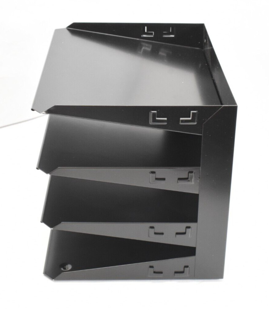Huron 4-Compartment Steel File Organizer Black HASZ0152 Horizontal 4 Slot