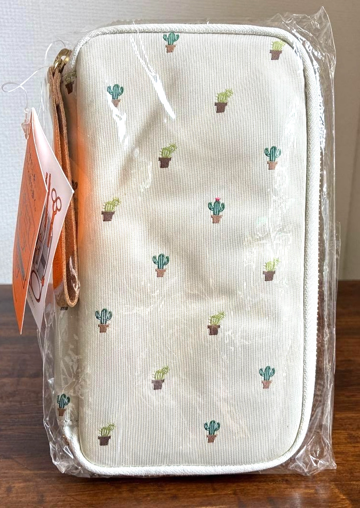Hobonichi Techo Small Drawer Pouch Bow & Tie Cactus Japan NEW