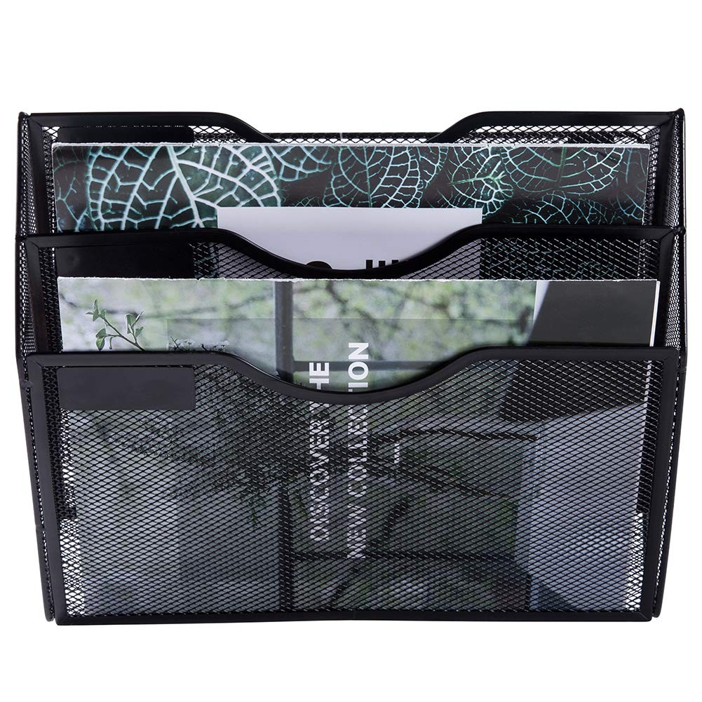Easepres 3 Pocket Mesh Hanging Wall File Organizer Wall Mounted Mail Paper