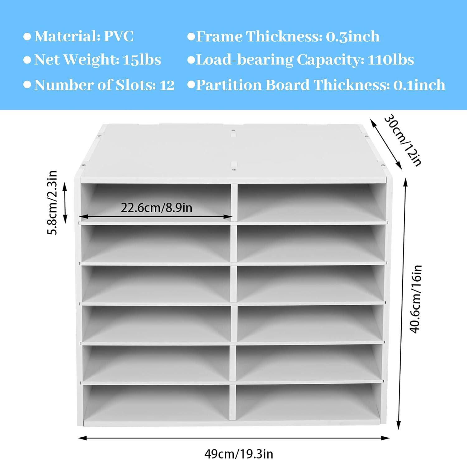 12-Compartment Literature Organizer – Durable File Sorter with Modern Design