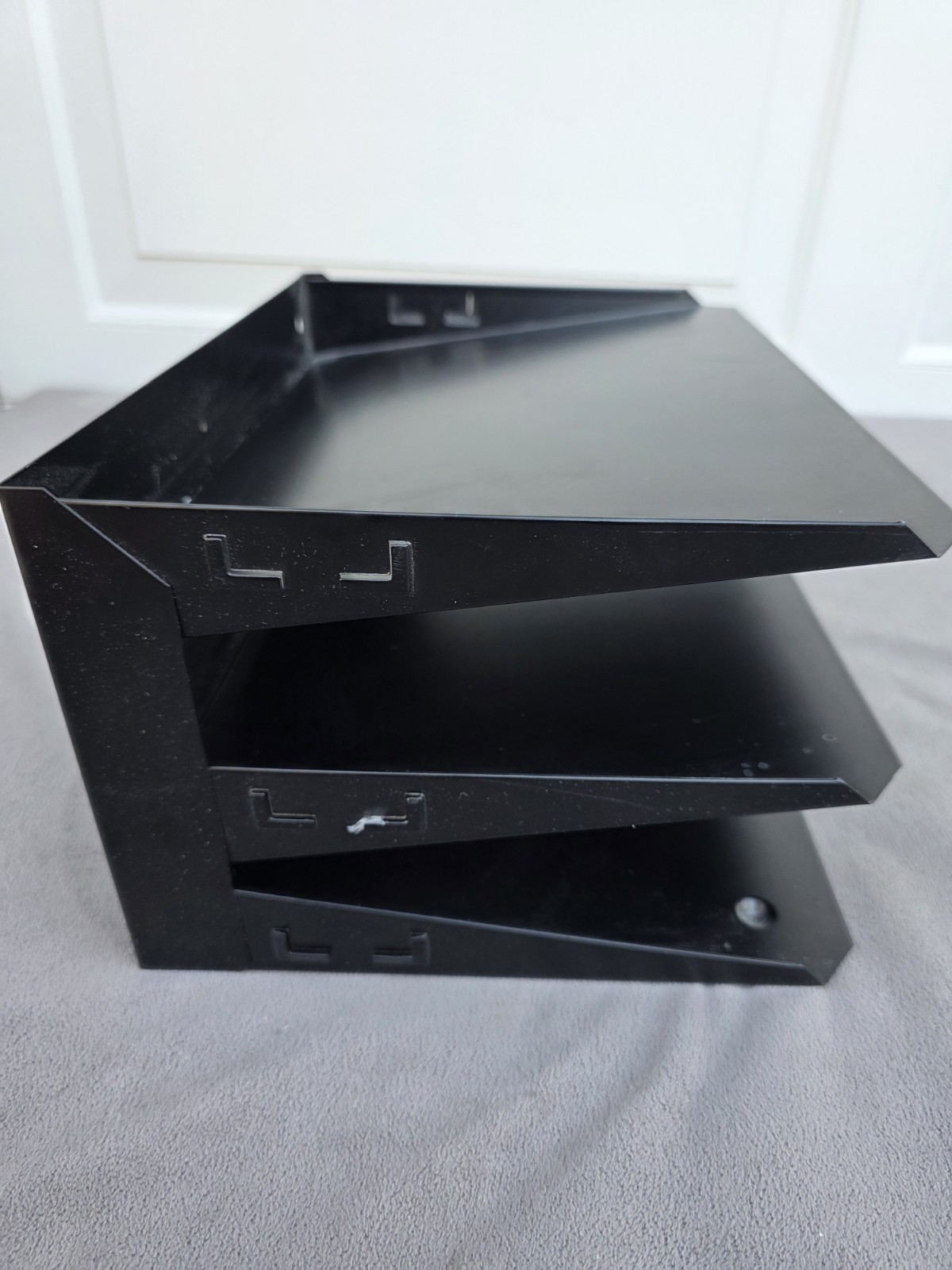 Huron Horizontal 3 Slot Steel Desk Organizer/Sorter Black HASZ0159
