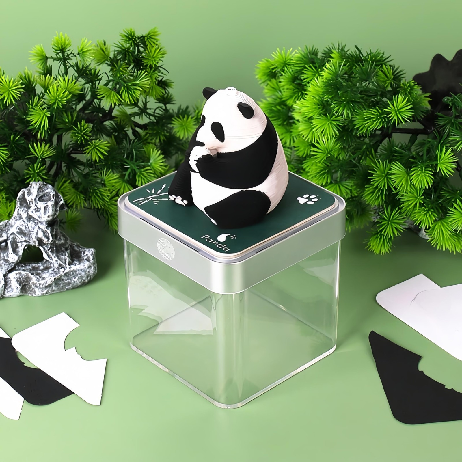 3D Calendar 2026 Memo Pad with LED Light | Tear-Away Paper Sculpture Panda