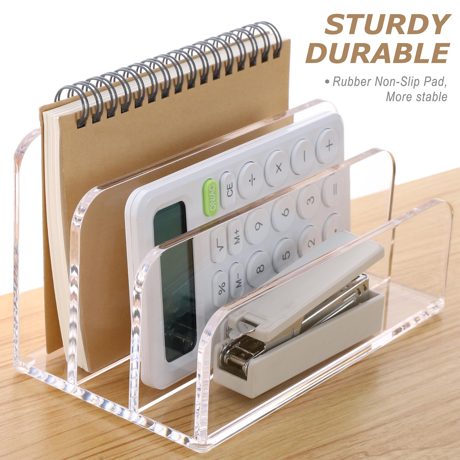 Acrylic File Mail Desktop Organizer Sorters Compartments Clear Letter Rack