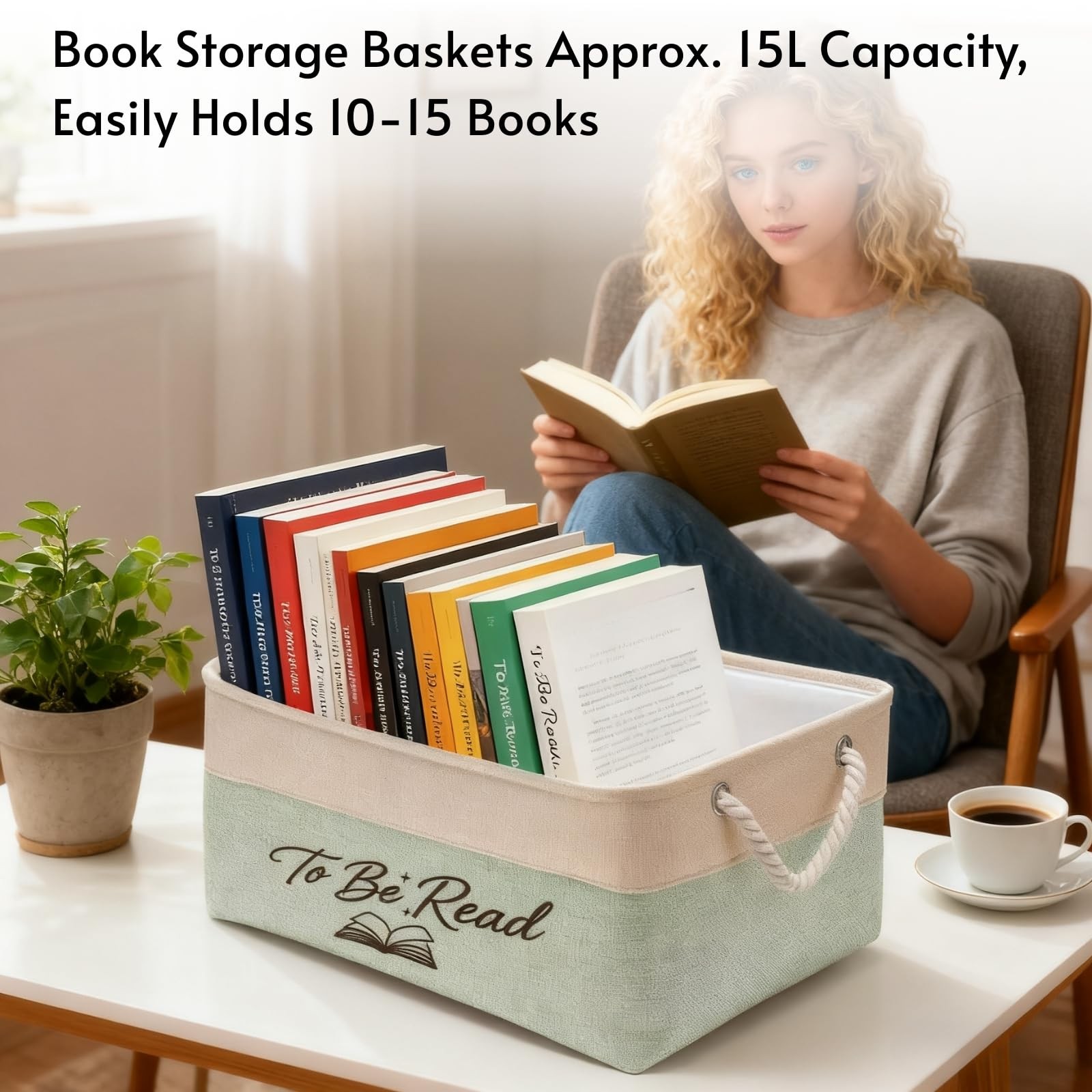 Book Storage Basket TBR Book Lover Gifts To Be Read List Storage Bin Reading …