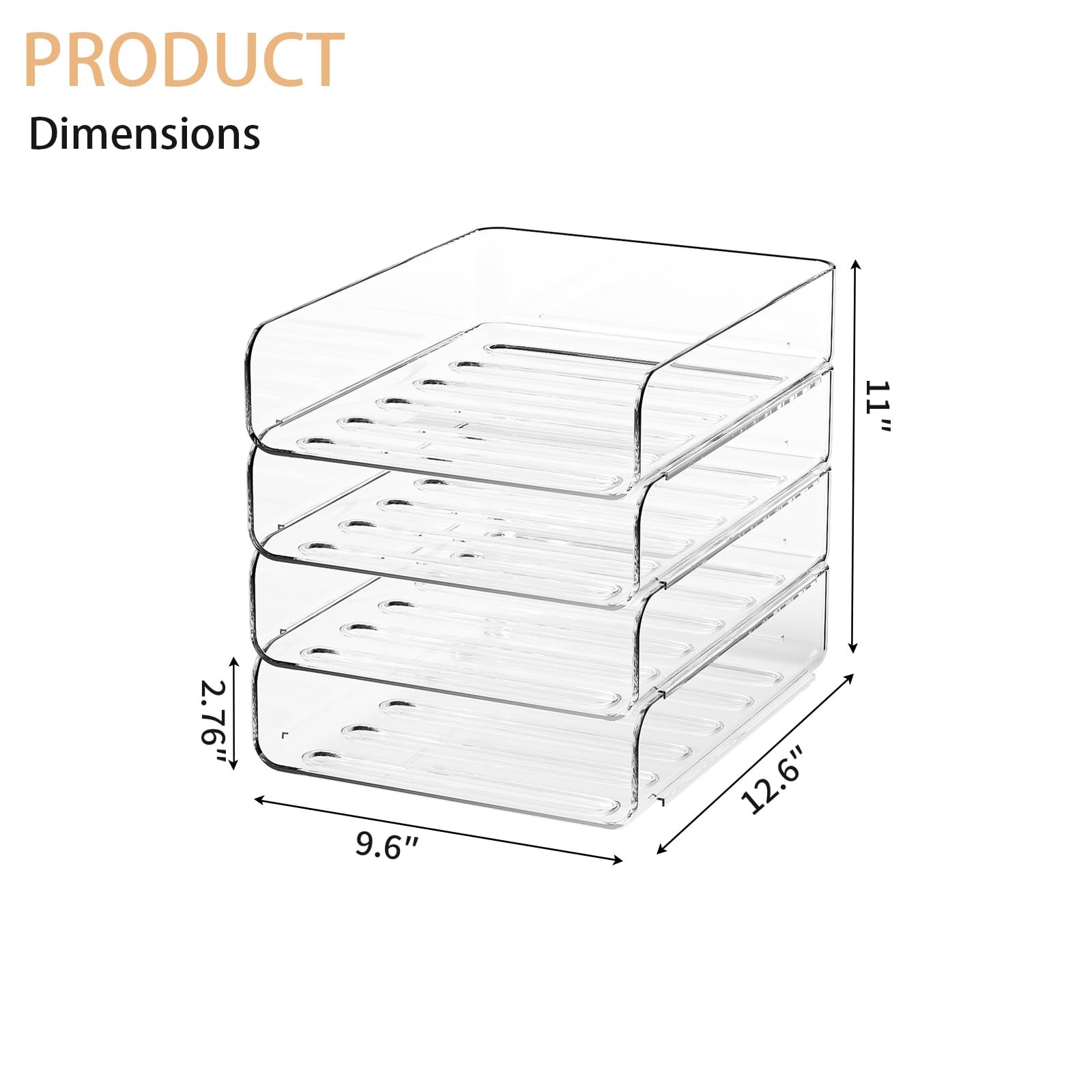 4-Tier Acrylic Paper Tray Organizer | Clear Stackable Desk Organizer for Docu…
