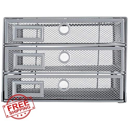 Annova Desk Organizer Wire Mesh 3 Tier Silver