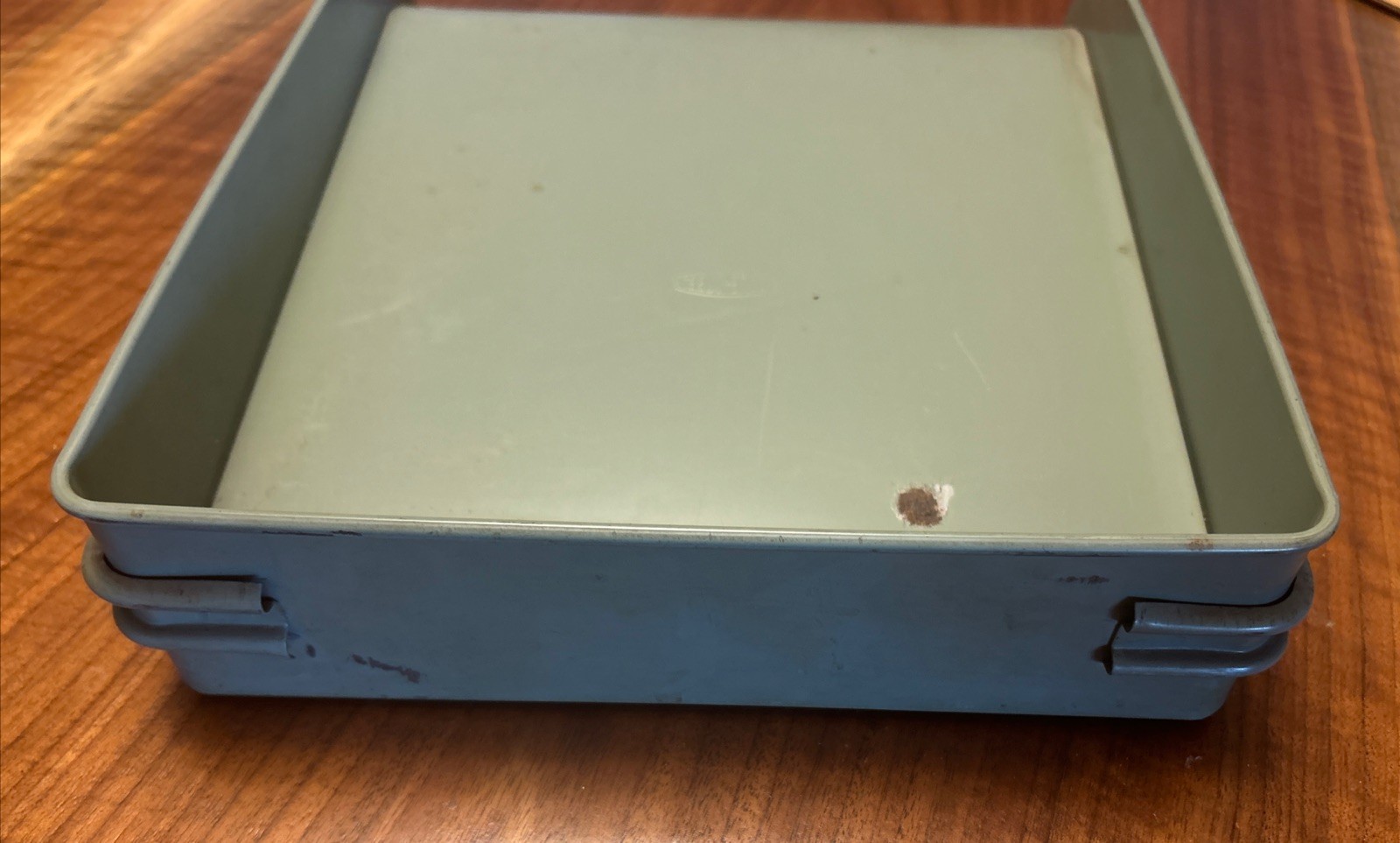 VINTAGE DESK TRAY ORGANIZER HEAVY STEEL Cole-Steel Dull Green